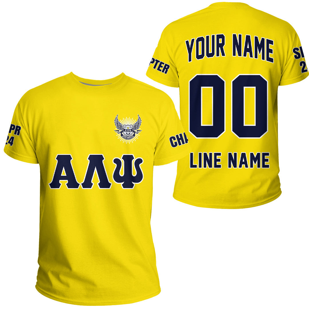African T-shirt – (Custom) Chi Eta Phi Sorority (Yellow) Letters Tee