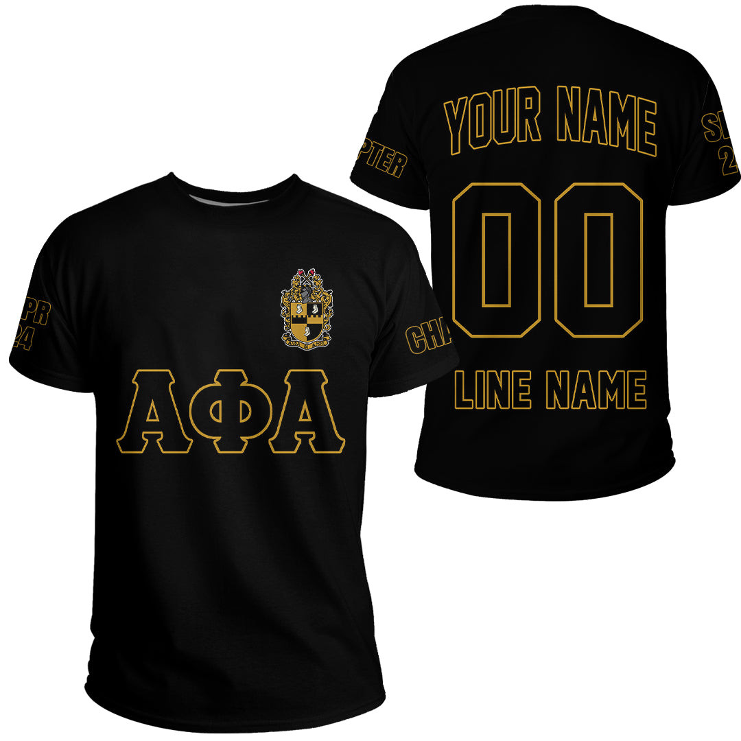 African T-shirt – (Custom) Alpha Phi Omega (Black) Letters Tee