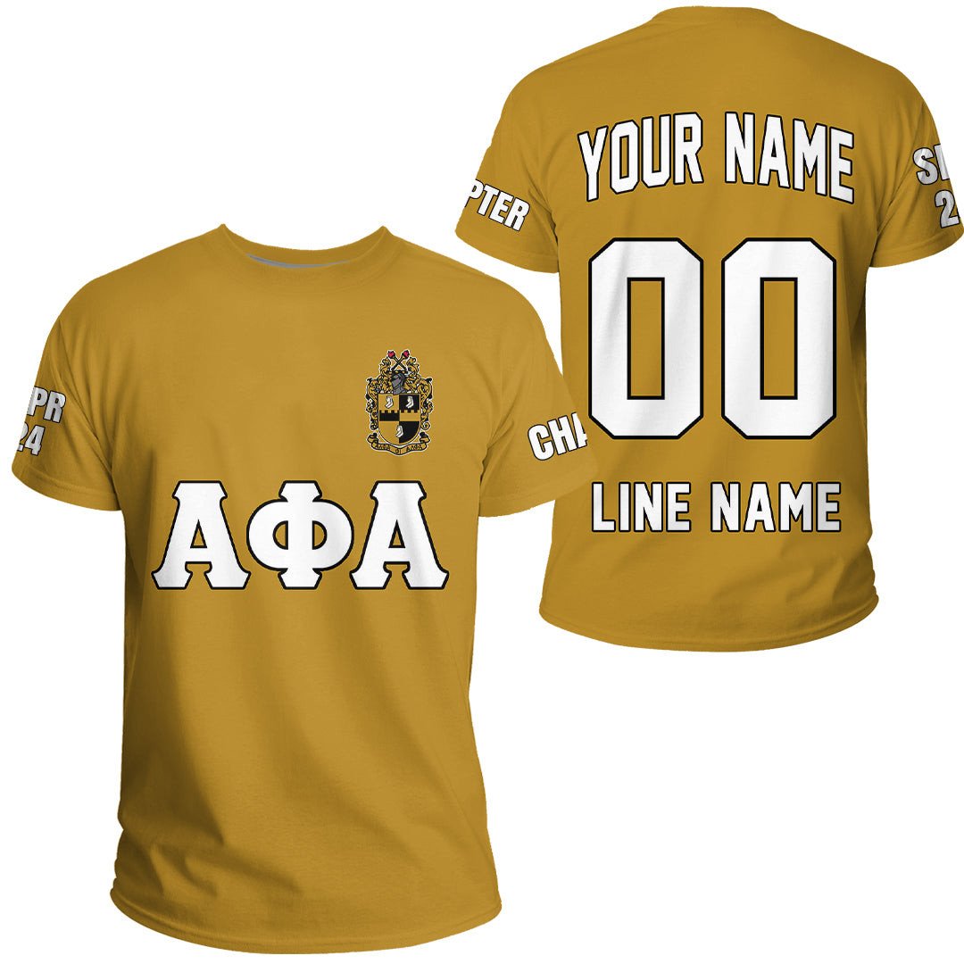 African T-shirt – (Custom) Alpha Phi Alpha Fraternity (Old Gold)...