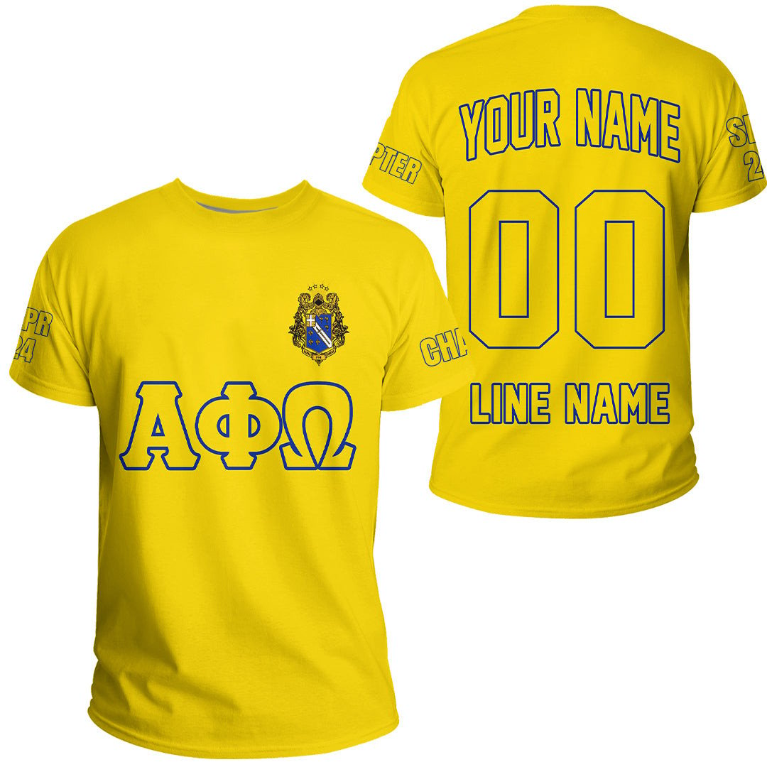 African T-shirt – (Custom) Alpha Phi Omega (Yellow) Letters Tee