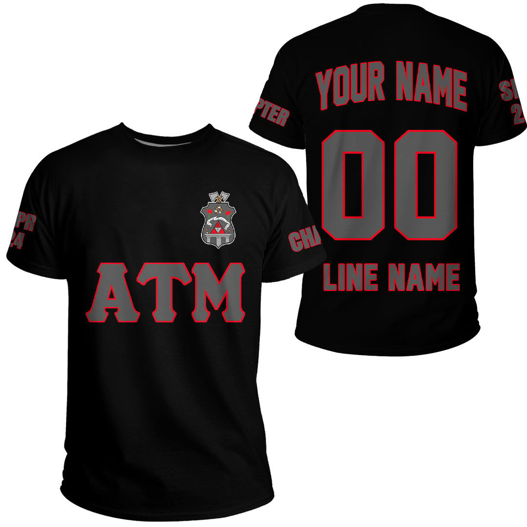 African T-shirt – (Custom) Alpha Tau Mu (Black) Letters Tee