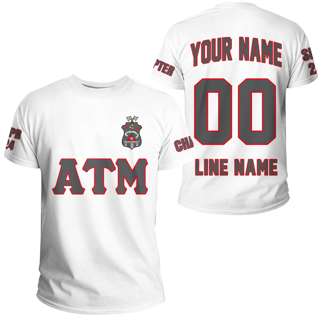 African T-shirt – (Custom) Alpha Gamma Xi Military Sorority (White) Letters Tee