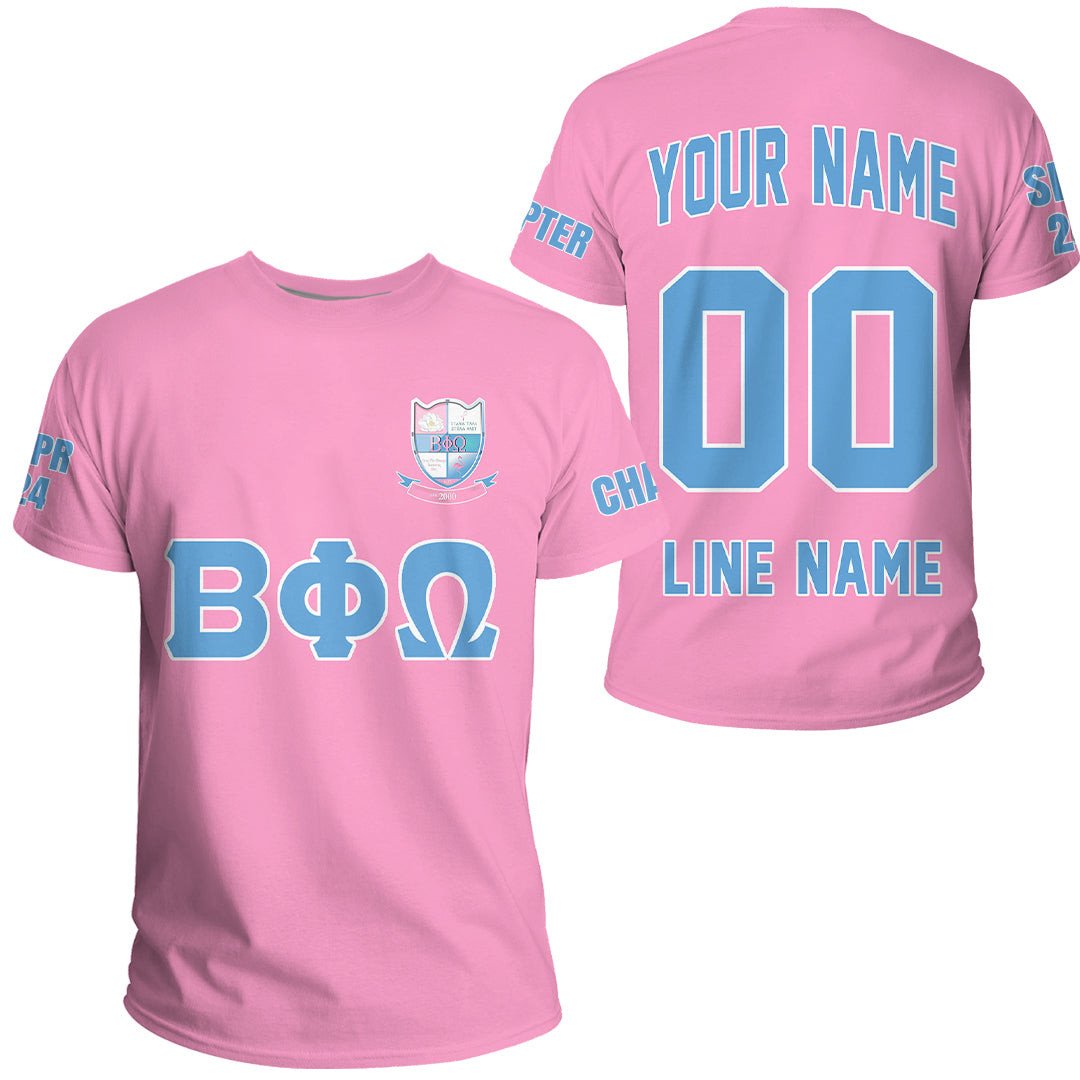 African T-shirt – (Custom) Beta Phi Omega Sorority (Pink) Letters...