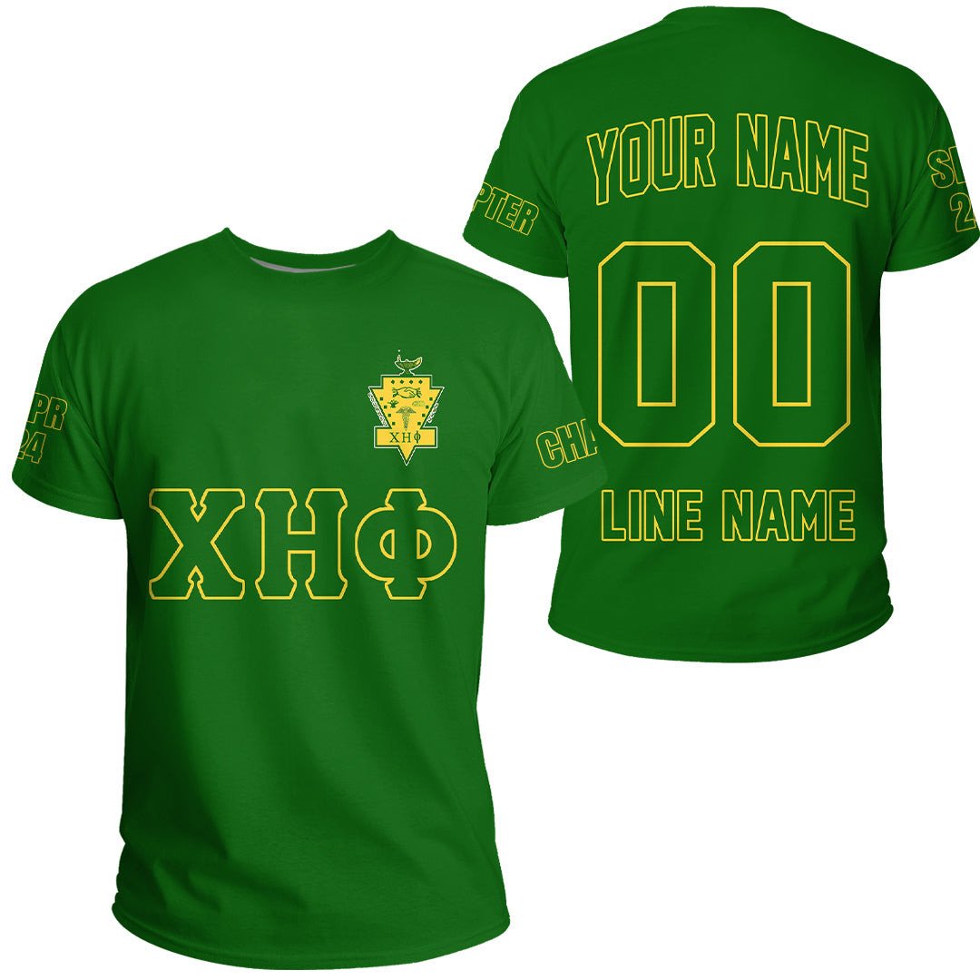 African T-shirt – (Custom) Chi Eta Phi Sorority (Green) Letters...