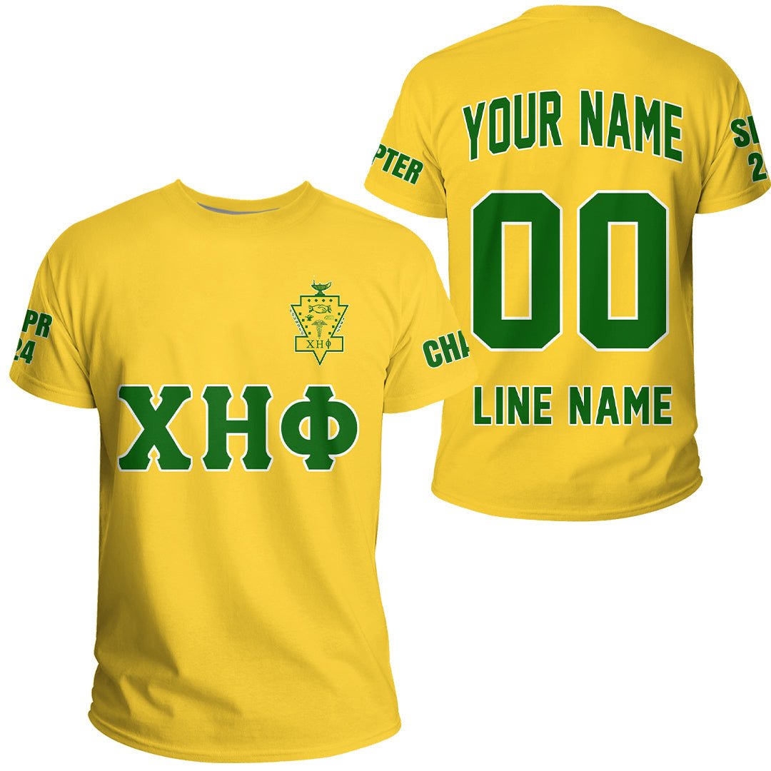 African T-shirt – (Custom) Chi Eta Phi Sorority (Yellow) Letters...