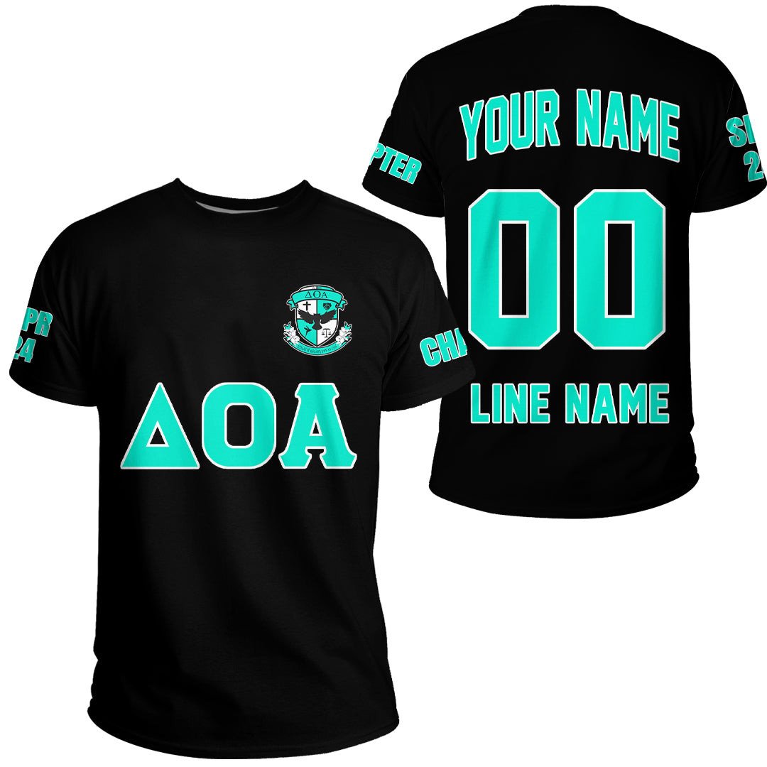 African T-shirt – (Custom) Alpha Omega Psi Military (Blue) Letters Tee