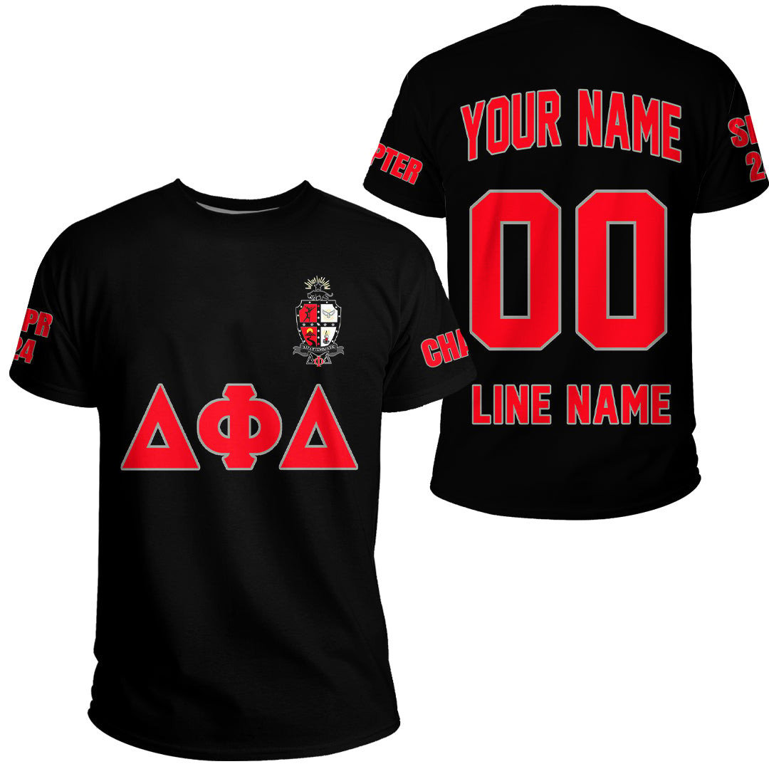 African T-shirt – (Custom) Delta Phi Delta (Black) Letters Tee