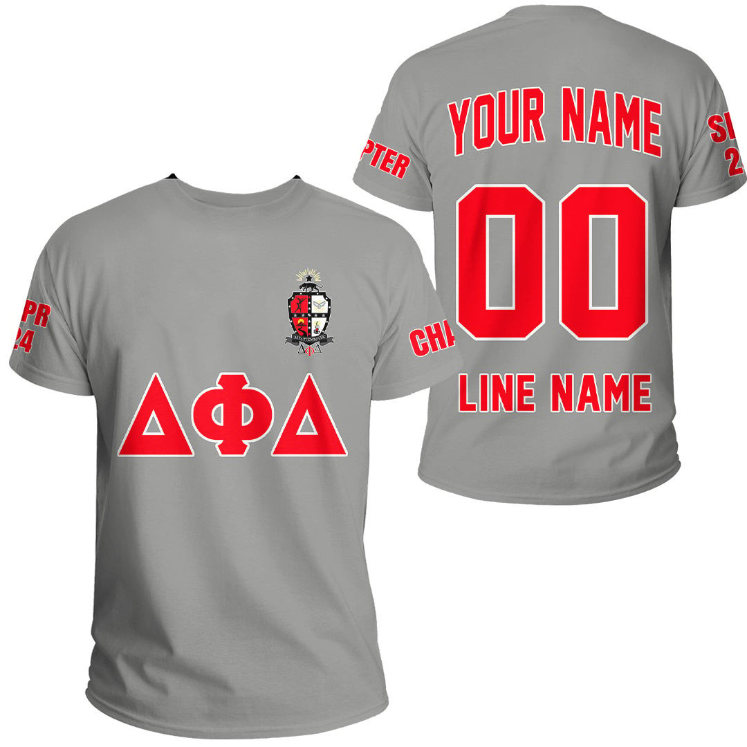 African T-shirt – (Custom) Delta Phi Delta (Grey) Letters Tee