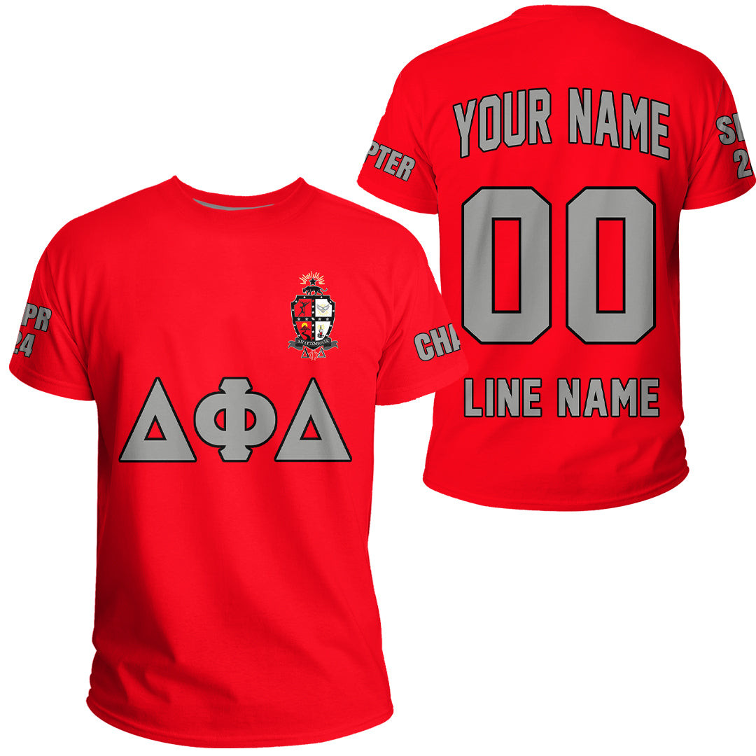 African T-shirt – (Custom) Delta Phi Delta (Red) Letters Tee