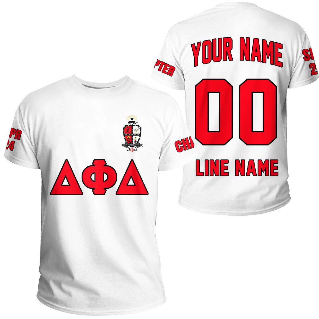 African T-shirt – (Custom) Delta Phi Delta (White) Letters Tee