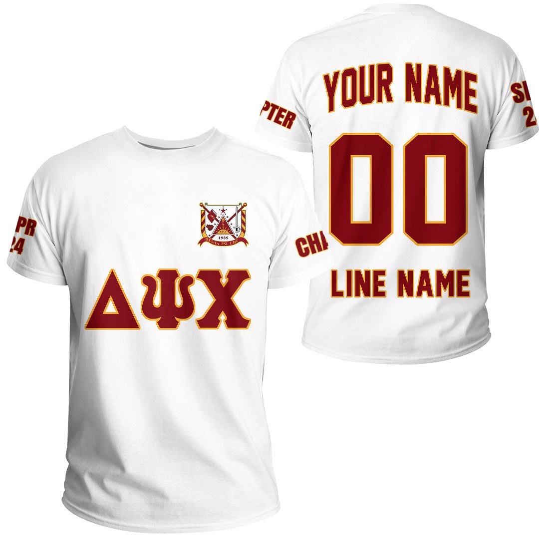 African T-shirt – (Custom) Delta Psi Chi Fraternity (White) Letters...
