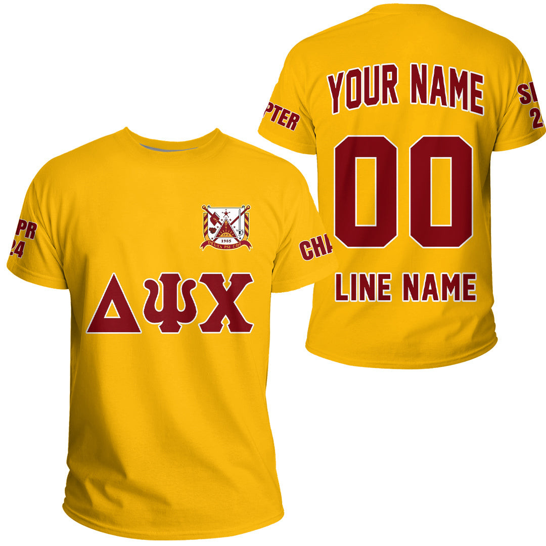 African T-shirt – (Custom) Delta Psi Chi Fraternity (Yellow) Letters...