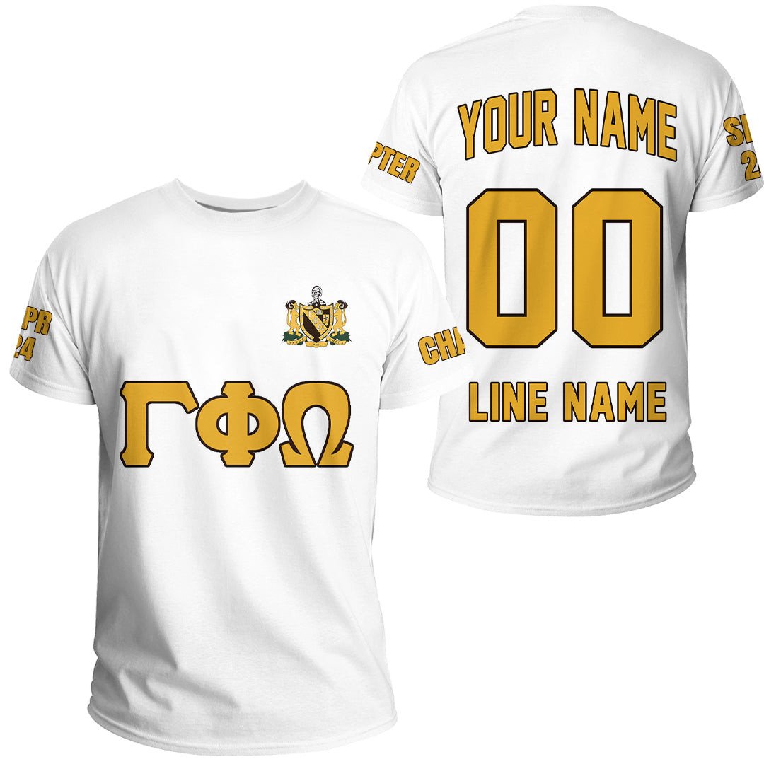 African T-shirt – (Custom) Alpha Nu Omega (Yellow) Letters Tee