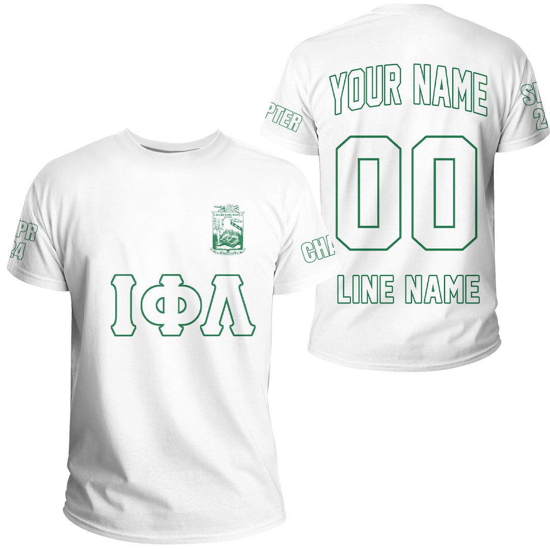 African T-shirt – (Custom) Iota Phi Lambda Sorority (White) Letters...