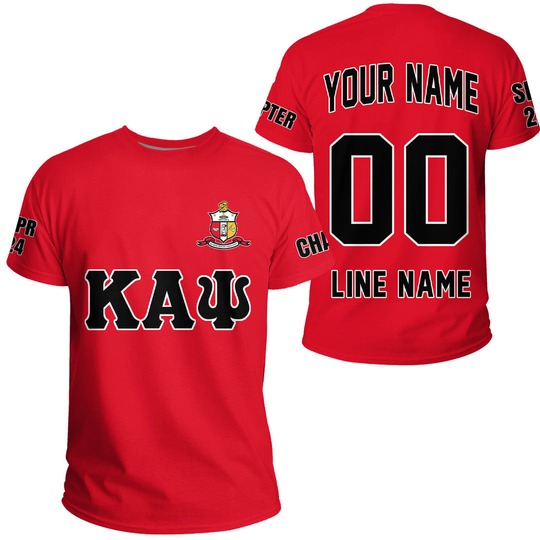 African T-shirt – (Custom) KAP Nupe Fraternity (Red) Letters Tee