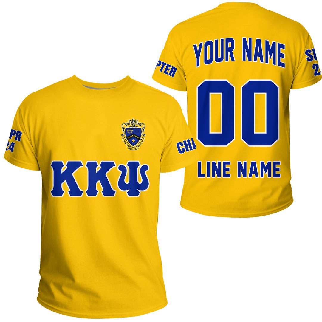 African T-shirt – (Custom) Nu Phi Zeta Fraternity (Yellow) Letters Tee