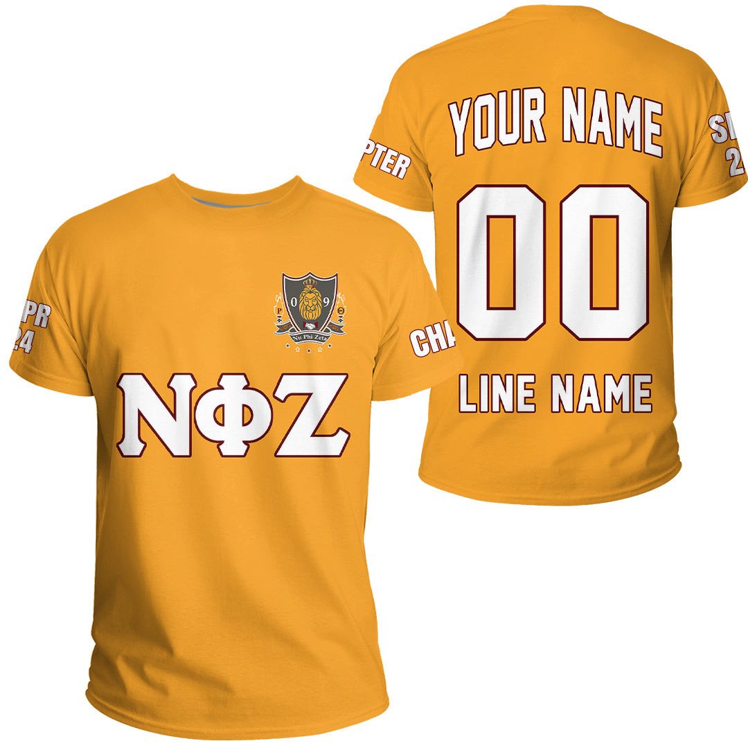 African T-shirt – (Custom) Nu Phi Zeta Fraternity (Yellow) Letters...