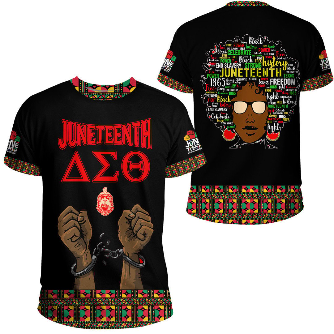 African T-shirt – Delta Sigma Theta Sorority Juneteenth Pattern Tee