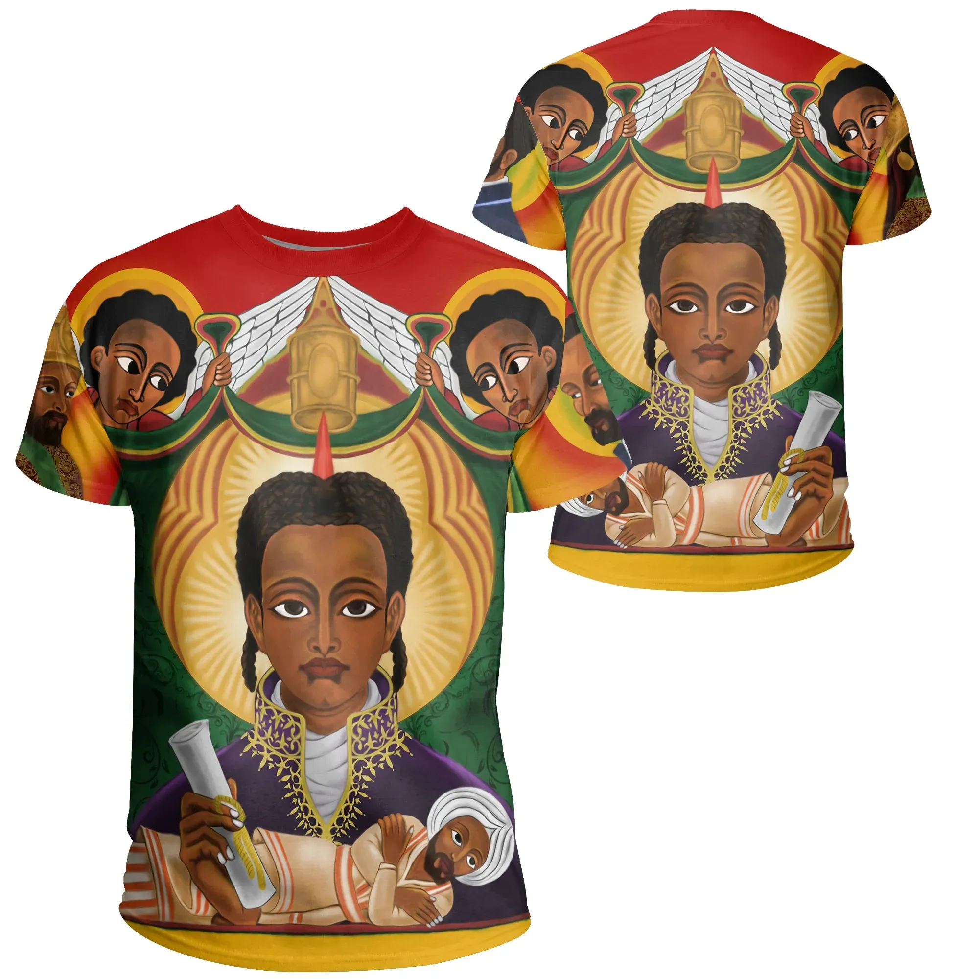 African T-shirt – Ethiopia Tewahedo Culture Angel Orthodox King Style...