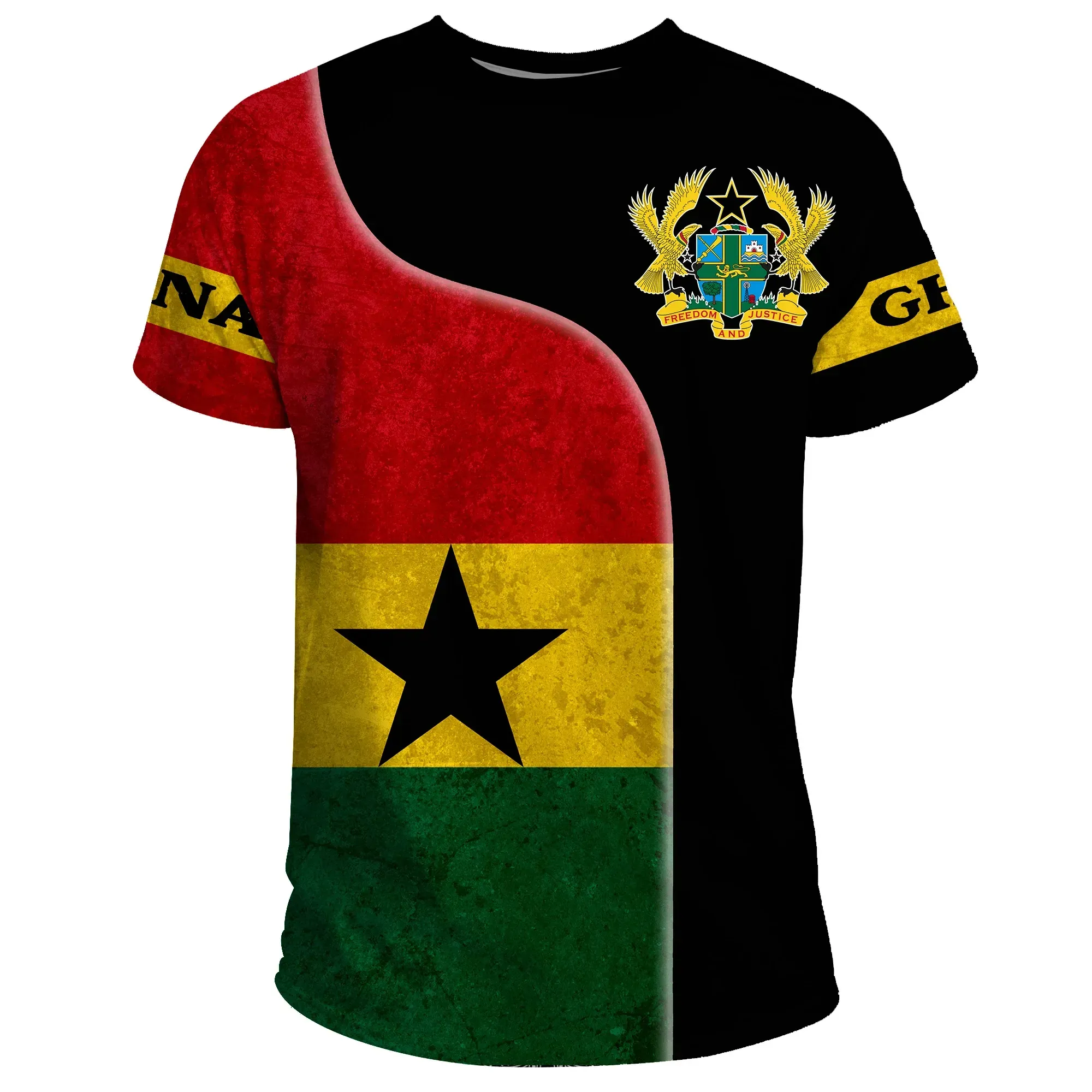 African T-shirt – Ghana Flag Coat Of Arms Tee