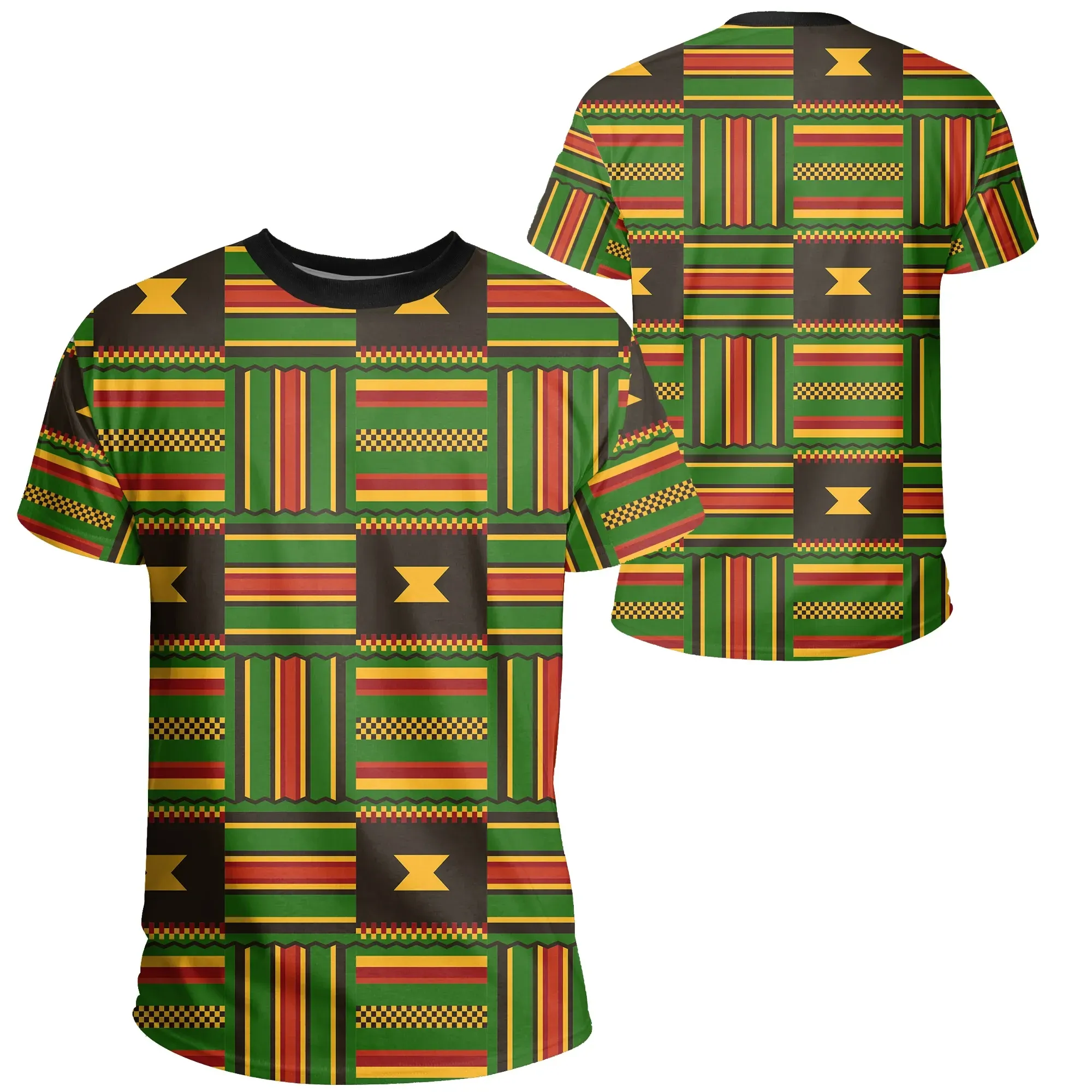 African T-shirt – Ghanaian Pattern Kente Tee