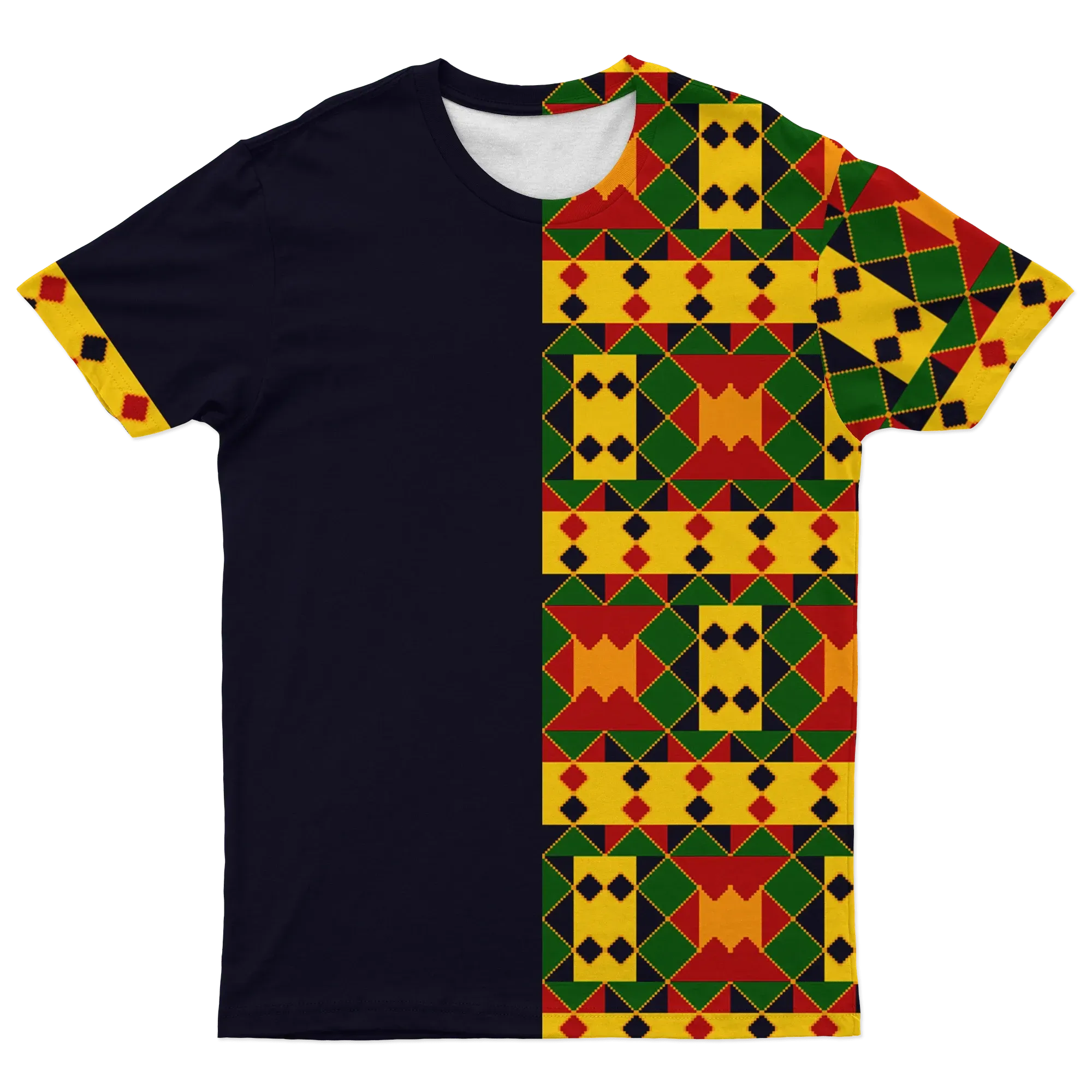 African T-shirt – Half Kente Tee