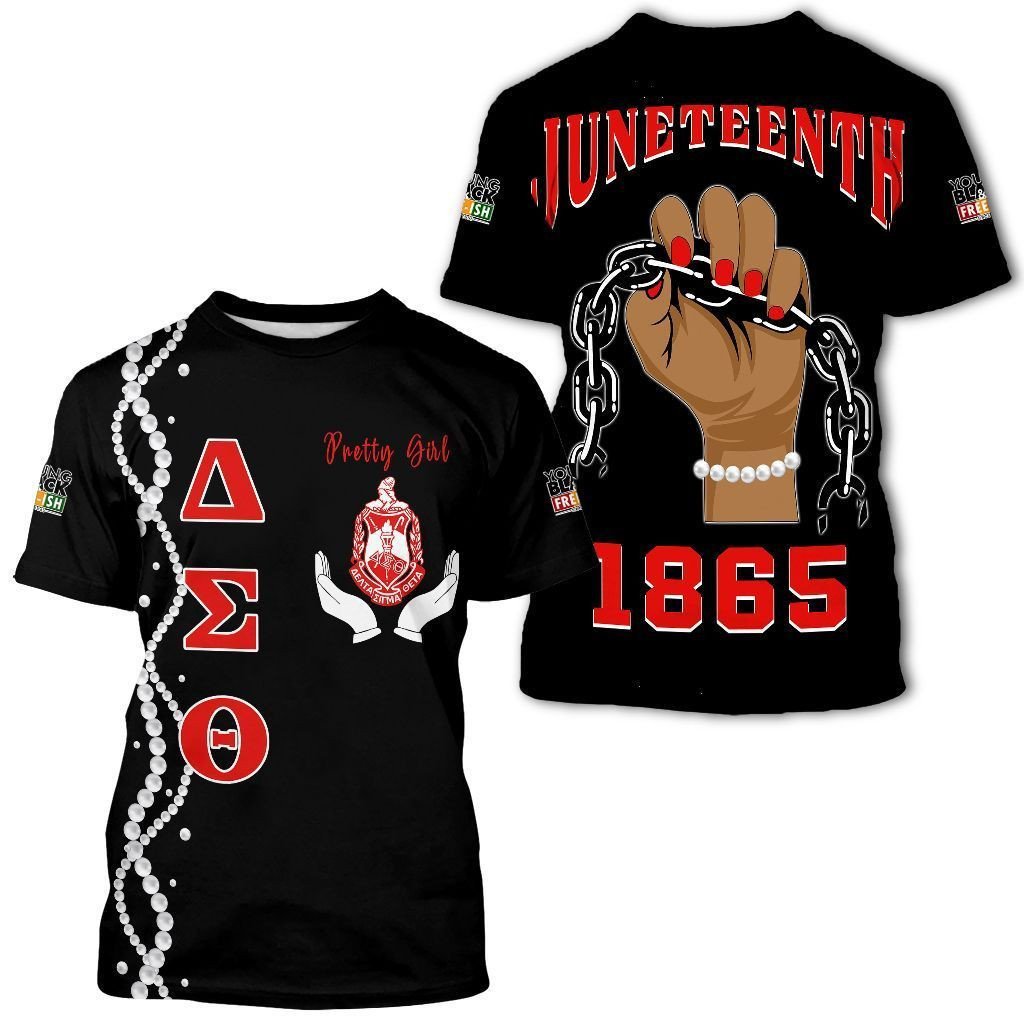 African T-shirt – Delta Sigma Theta Elephant Red White Tee