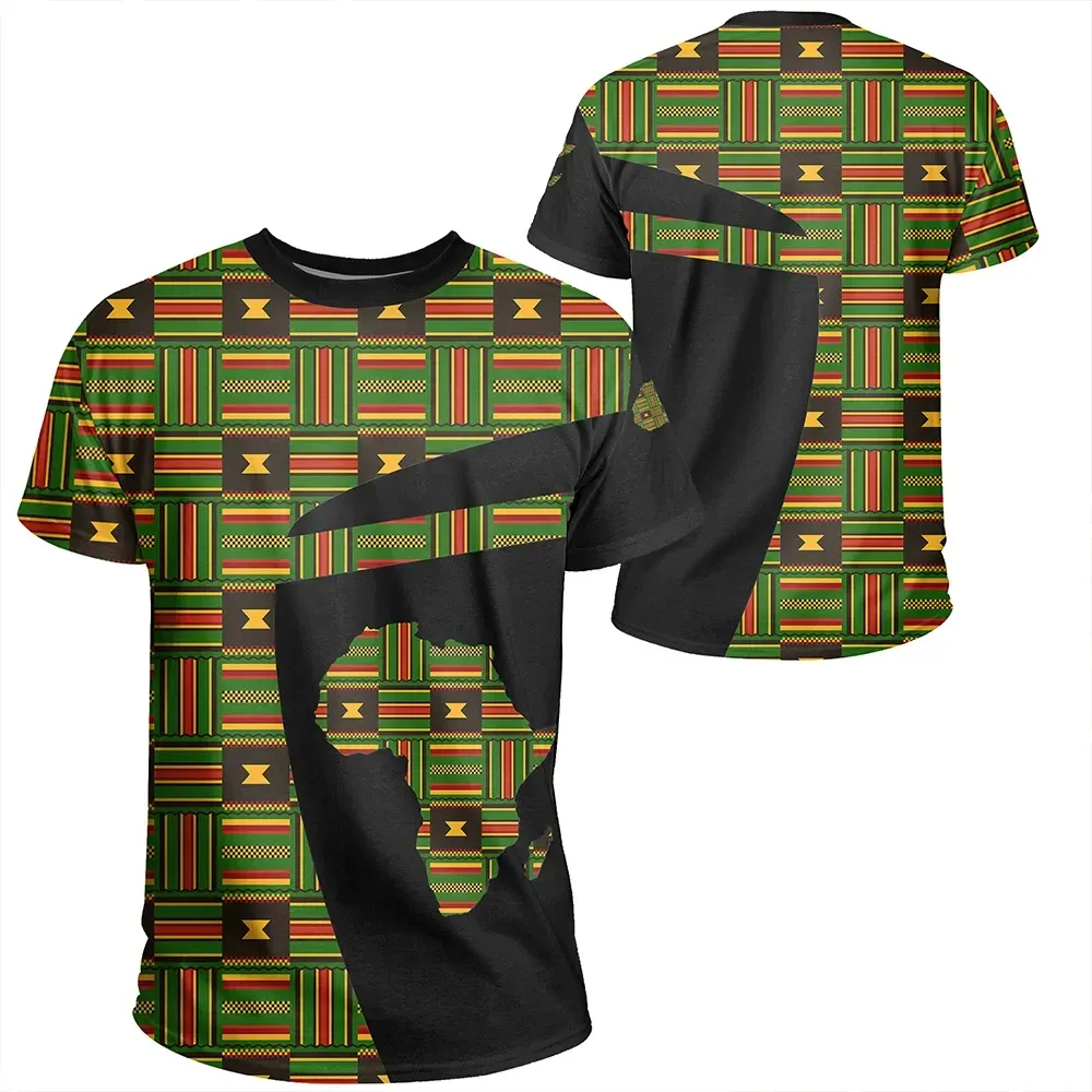 African T-shirt – Kente Cloth Ghanaian Pattern Sport Style Tee