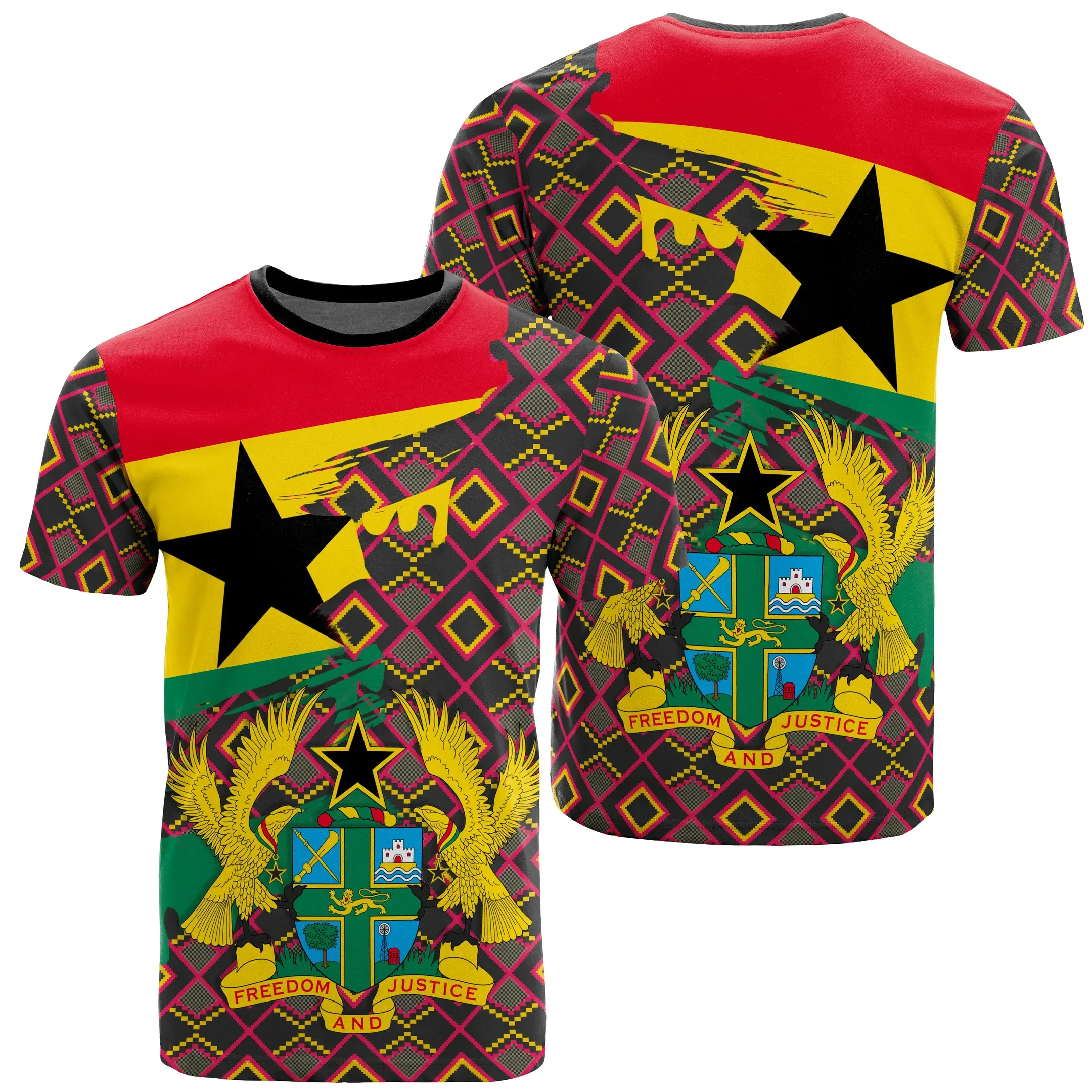African T-shirt – Kente Harmonious Pattern Gash Style Tee