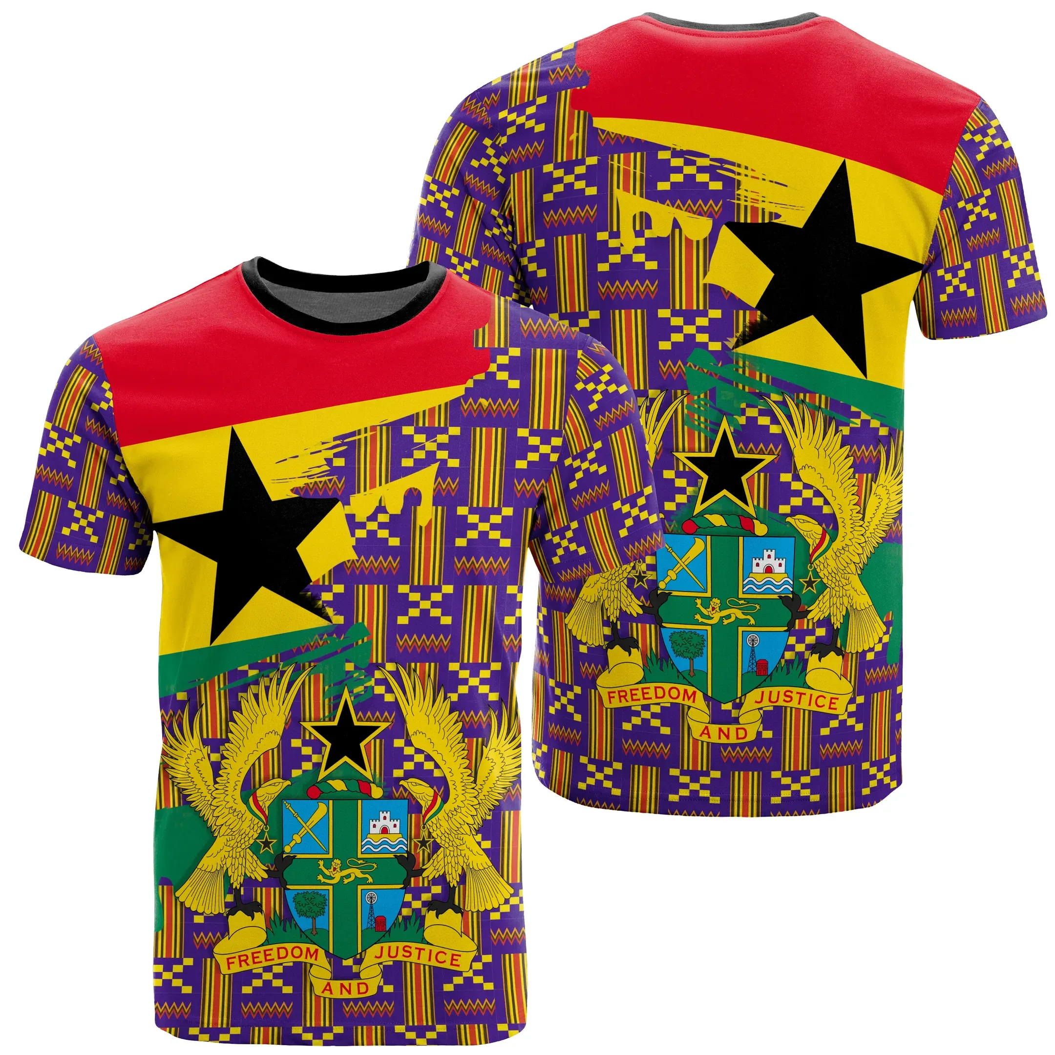 African T-shirt – Ghanaian Pattern Kente Tee