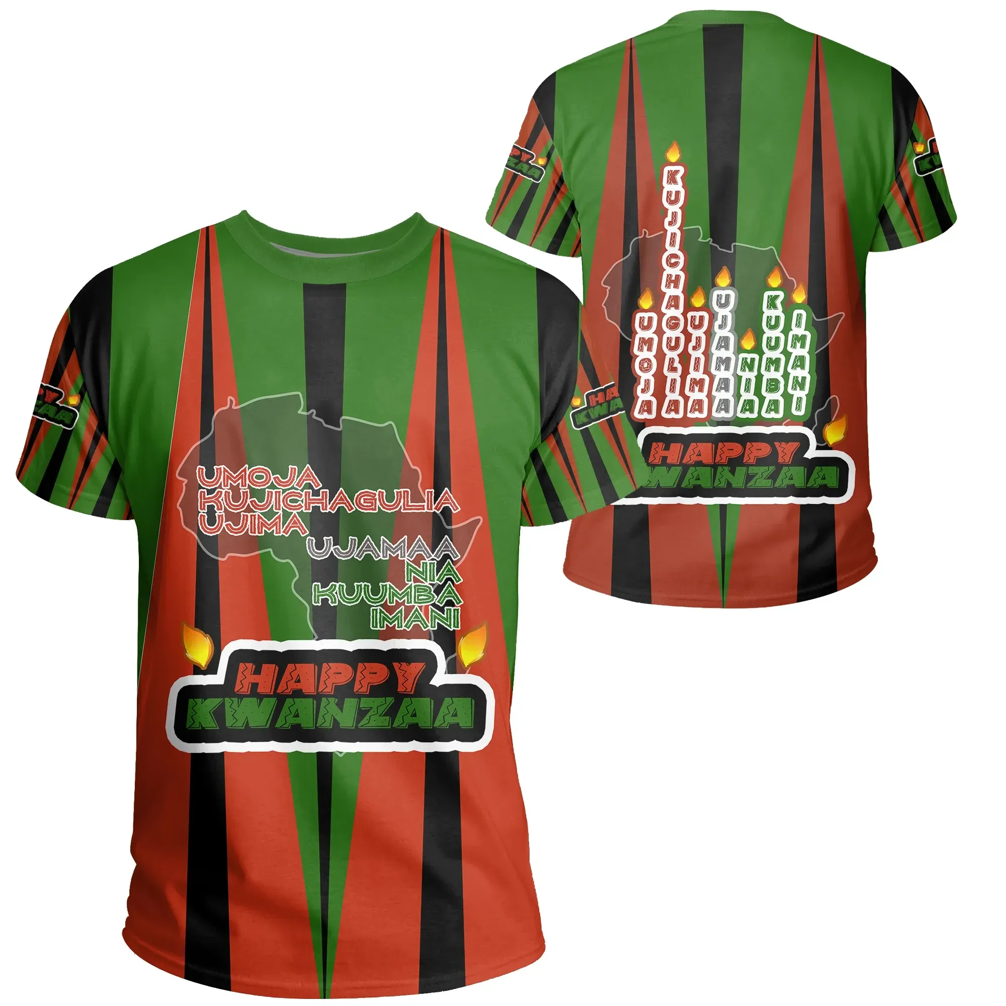 African T-shirt – Kwanzaa Triangle Style Tee