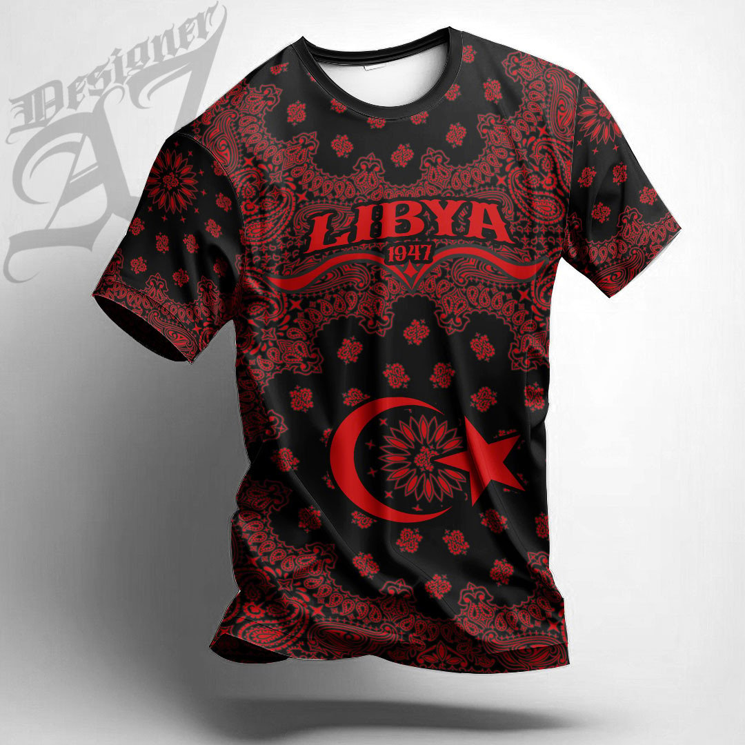 African T-shirt – Libya Paisley Bandana “Never Out of Date”...