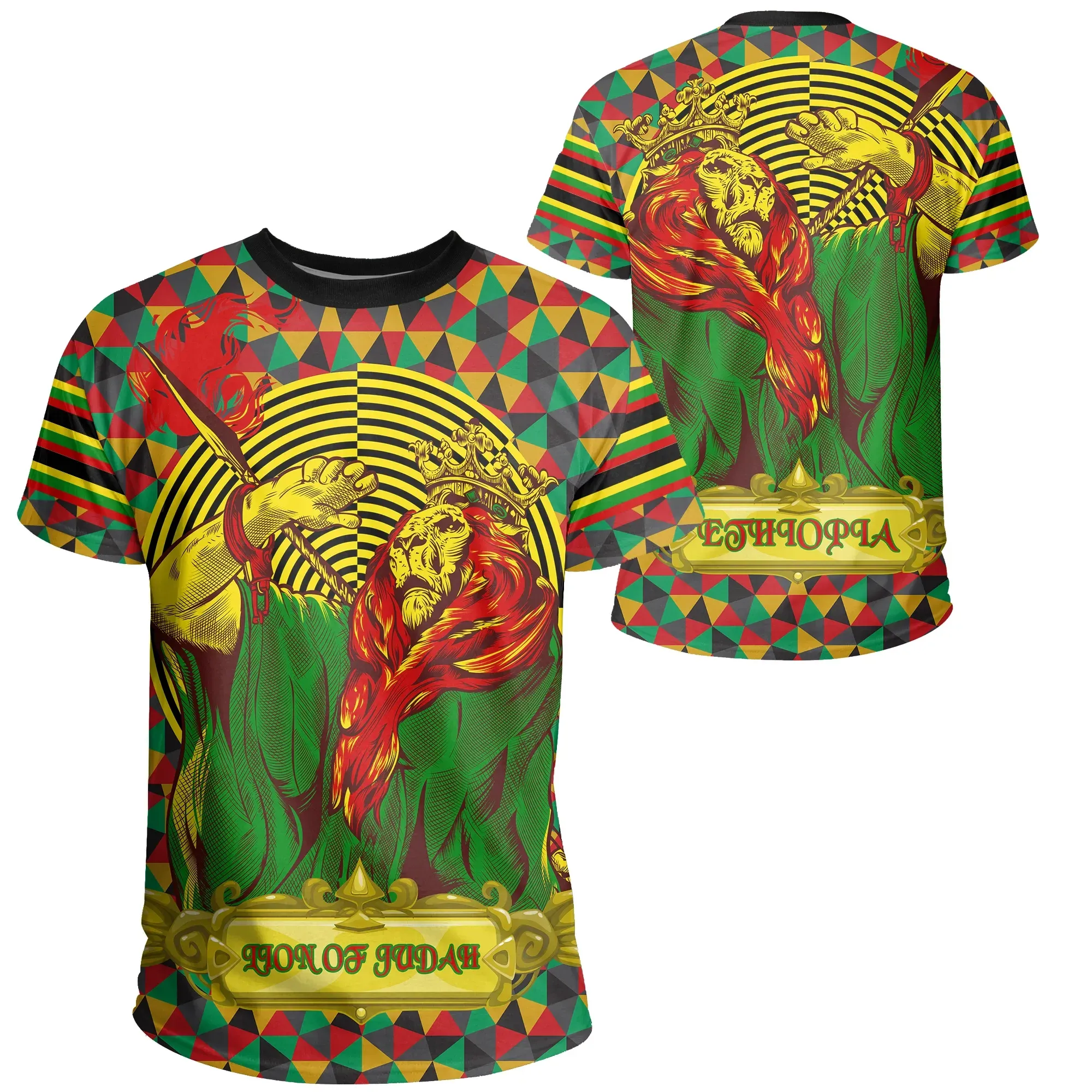 African T-shirt – Lion Of Judah African Ethiopian Reggae Tee