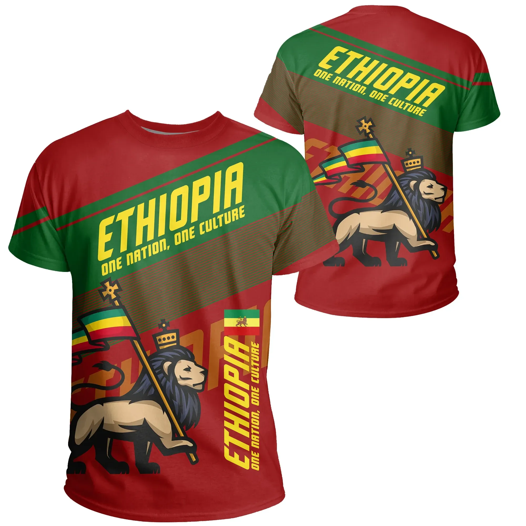 African T-shirt – Lion Of Judah Ethiopia Fifth Style Tee