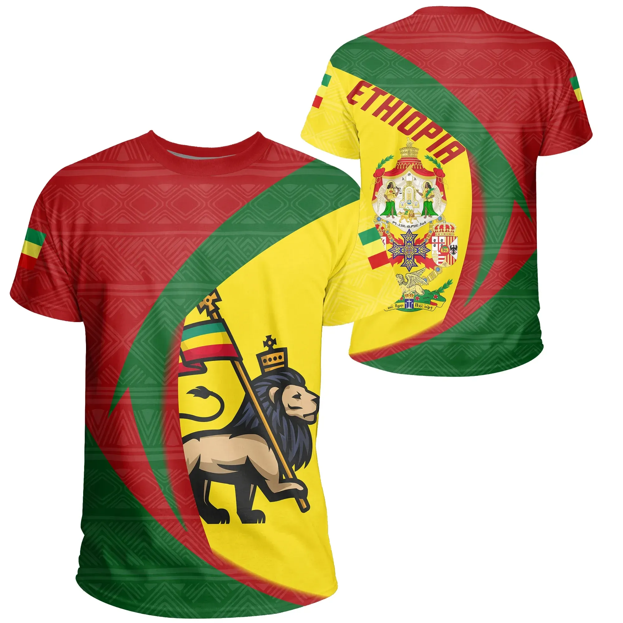 African T-shirt – Lion Of Judah Ethiopian Empire Fifth Style...
