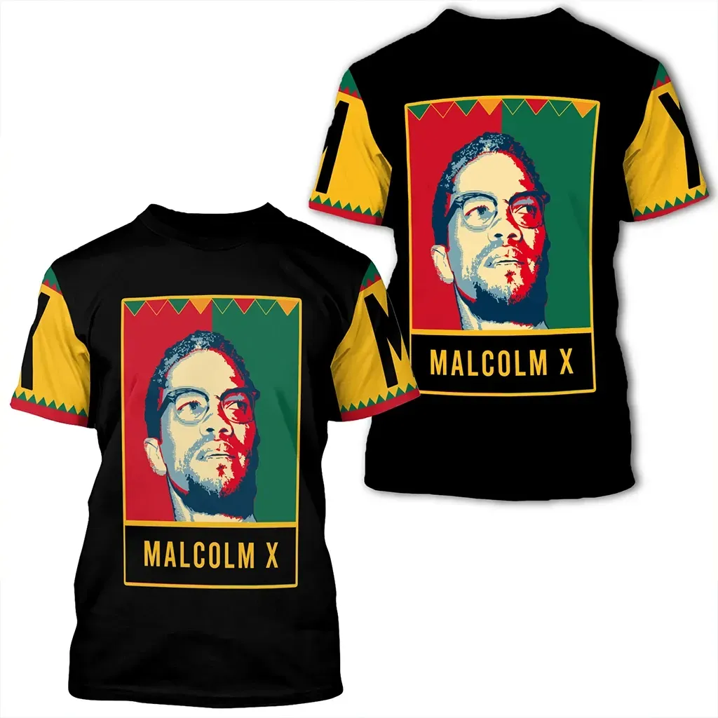 African T-shirt – Malcolm X Black History Month Style Women...
