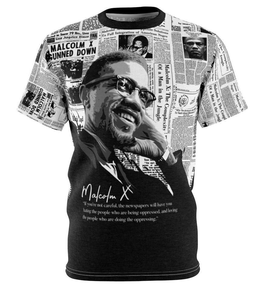 African T-shirt – Malcolm X Newspaper Tee