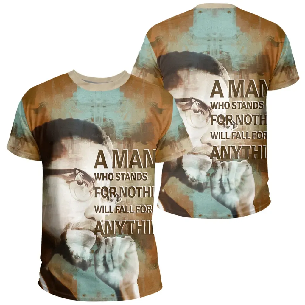 African T-shirt – Malcolm X Ver2 Quote Paint Mix Tee