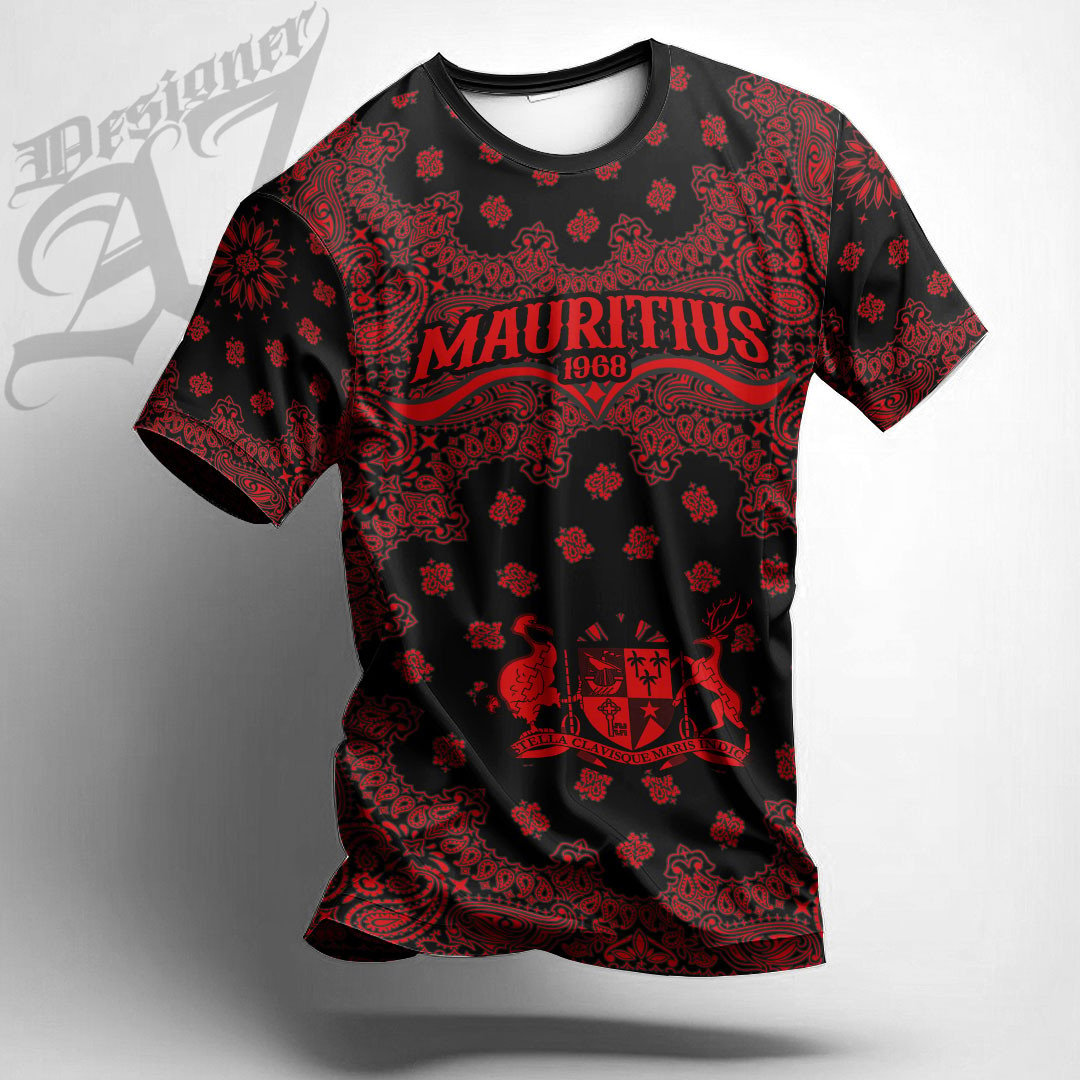 African T-shirt – Mauritius Paisley Bandana “Never Out of Date”...