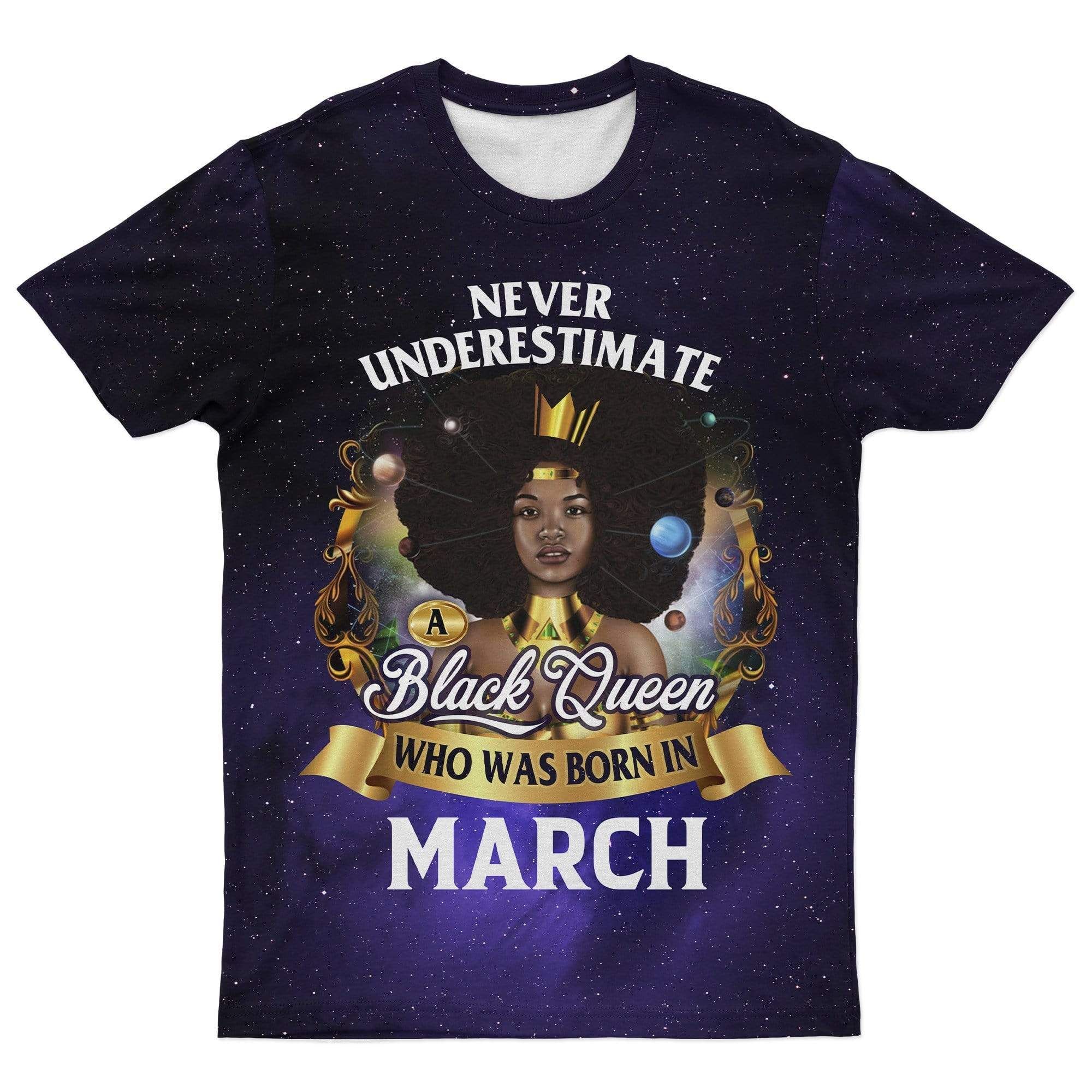 African T-shirt – Never Underestimate A Black Queen Who Was...