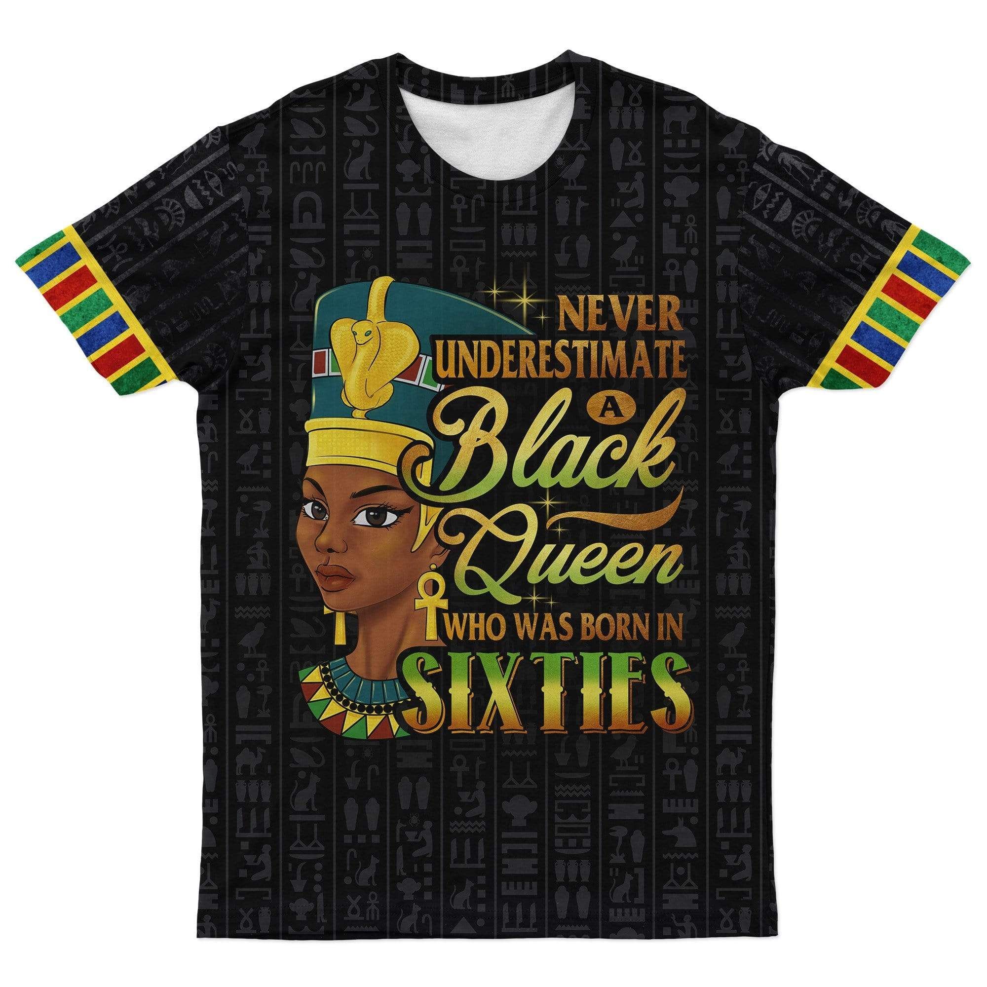 African T-shirt – Never Underestimate A Black Queen Who Was...