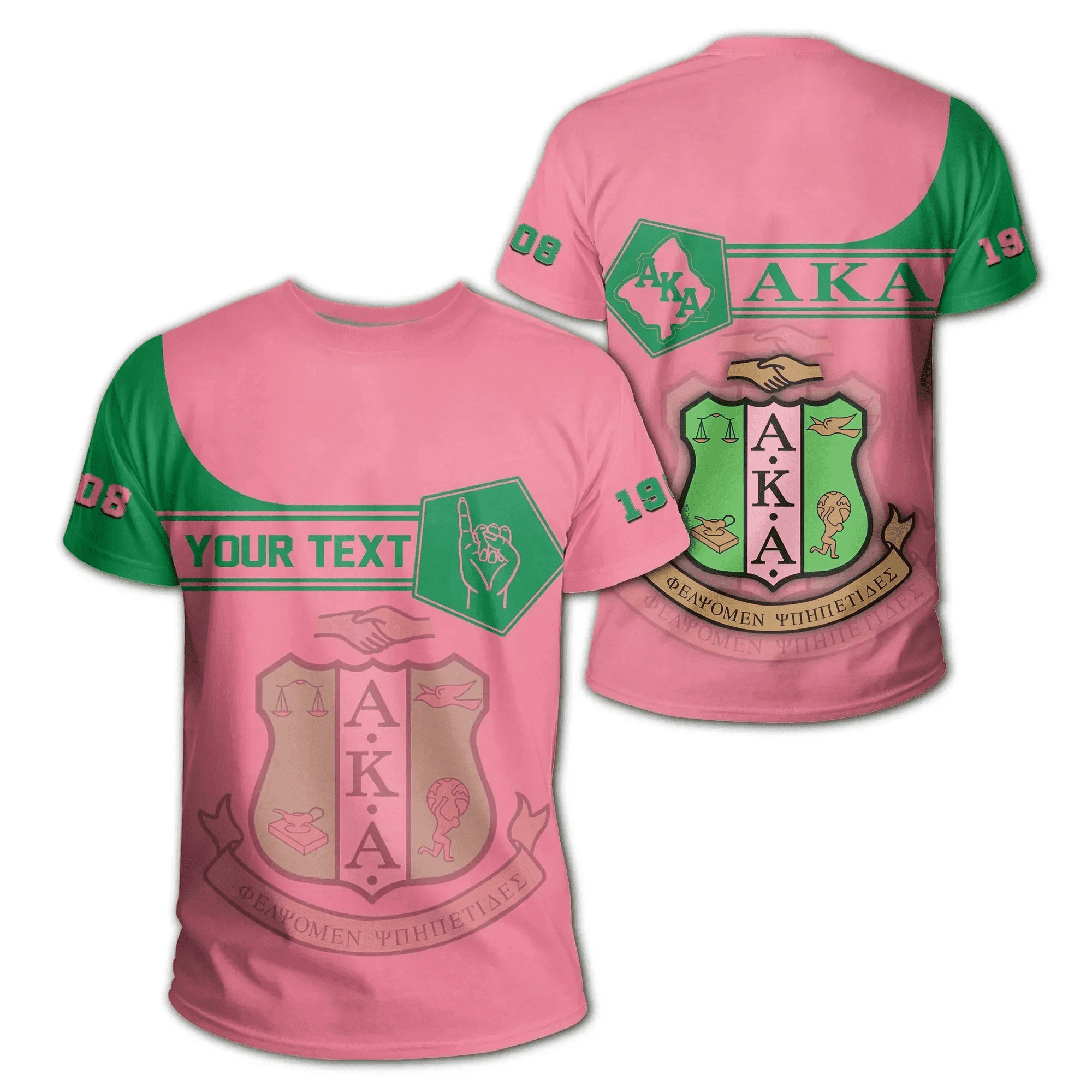 African T-shirt – Personalised AKA Sorority Ver. Pink Simple Style...