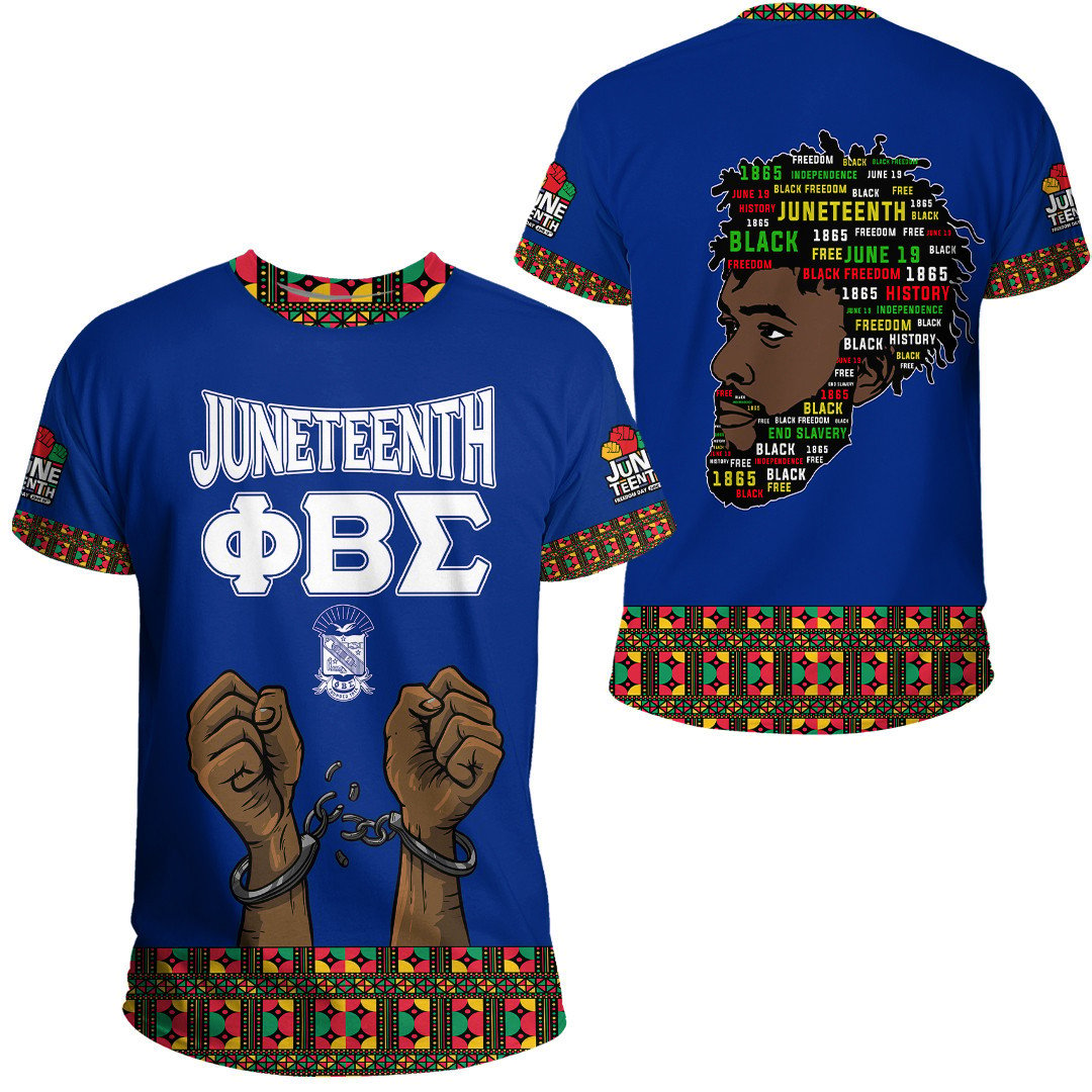 African T-shirt – Phi Beta Sigma Fraternity Juneteenth Pattern Tee