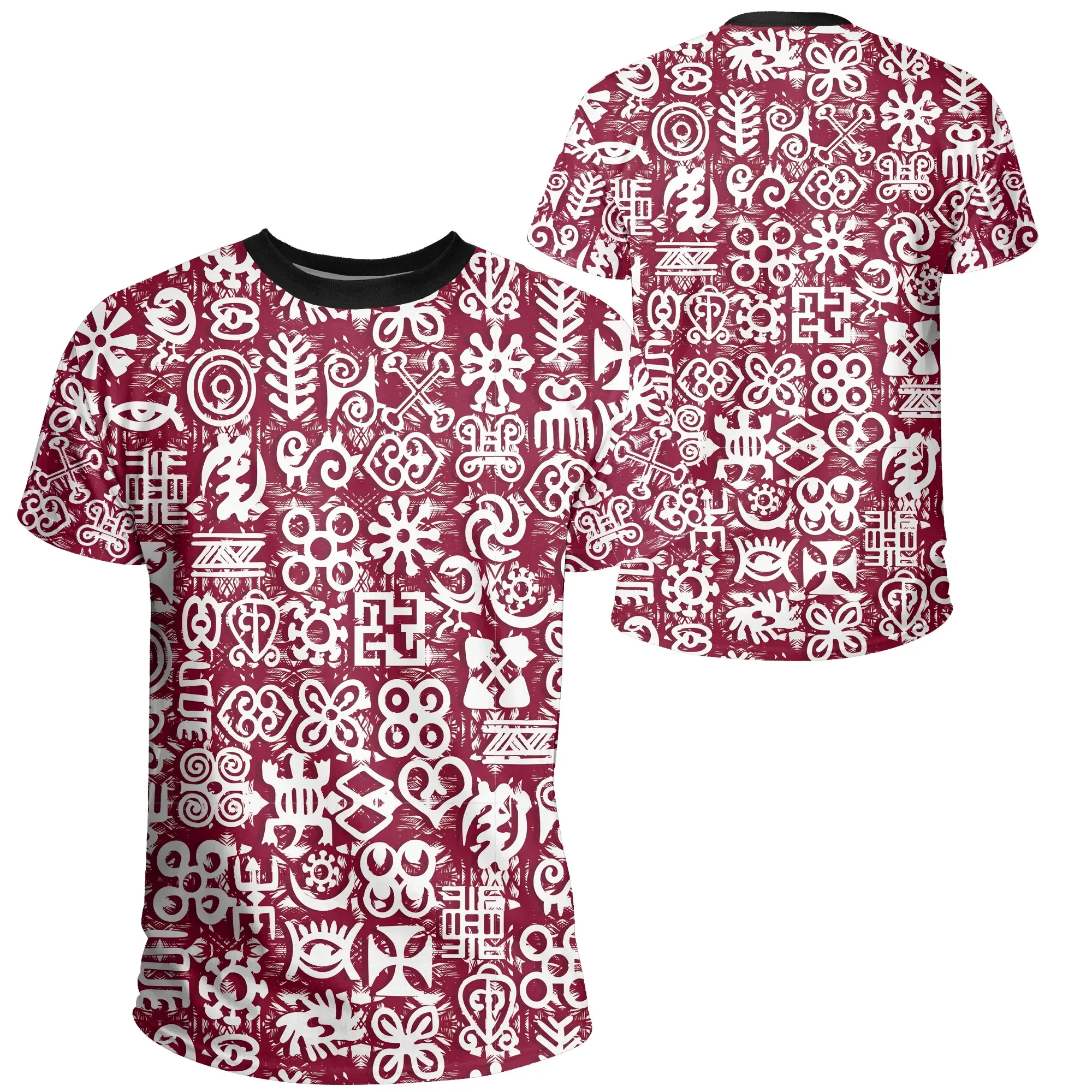 African T-shirt – Red Mix Adinkra Tee