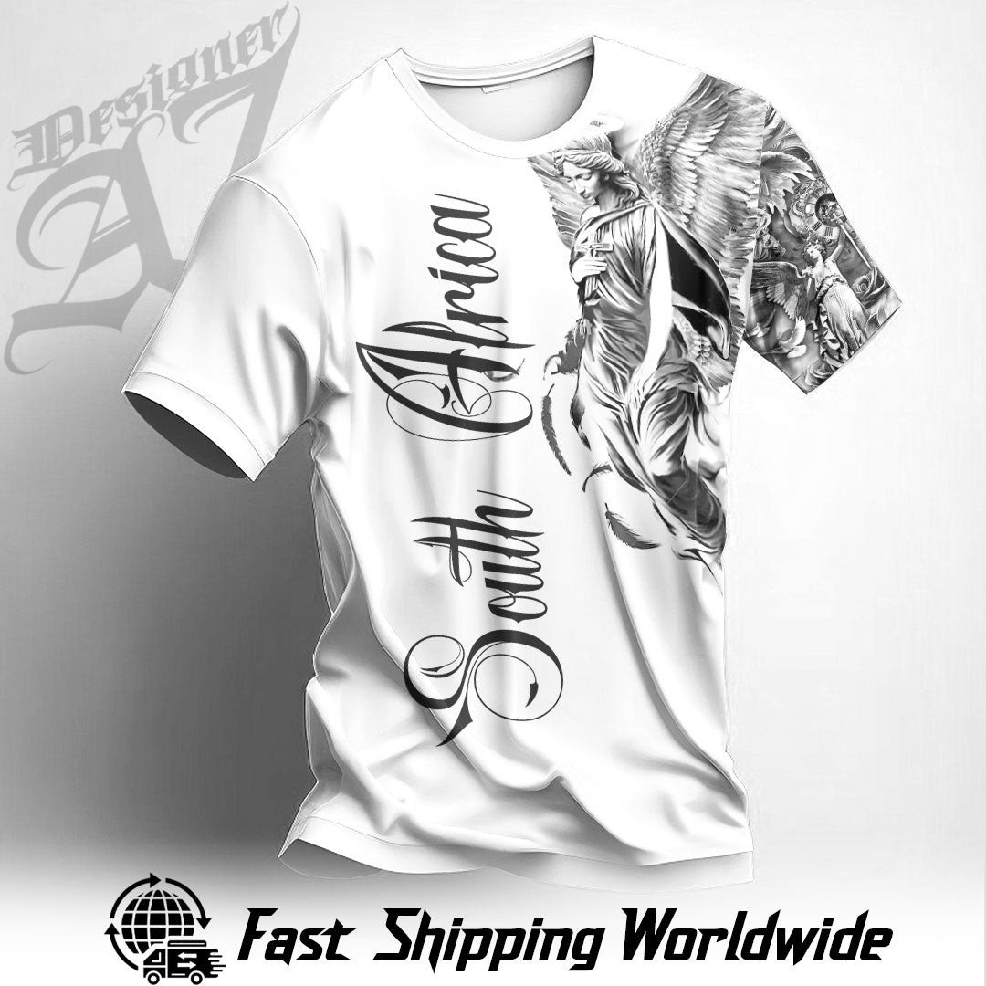 African T-shirt – Tanzania Angel of the Lord Famous Body Tattoo Style (You can Personlized Custom) Tee