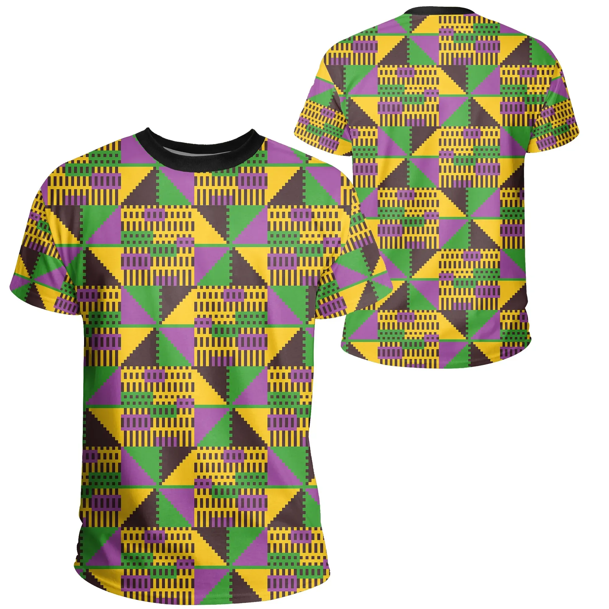 African T-shirt – Violet Ashanti Kente Tee