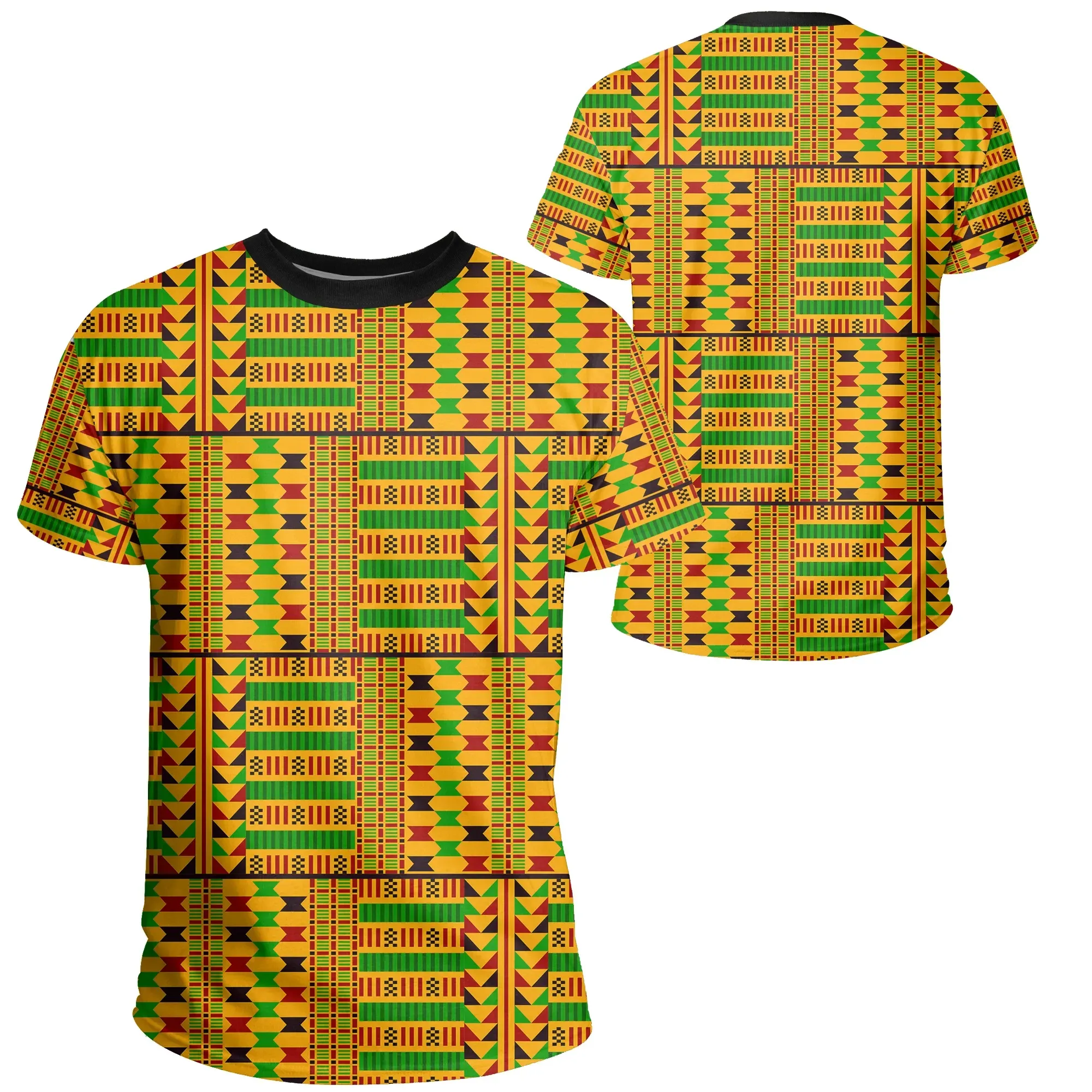 African T-shirt – Kente Traditional Fabric Gash Style Tee
