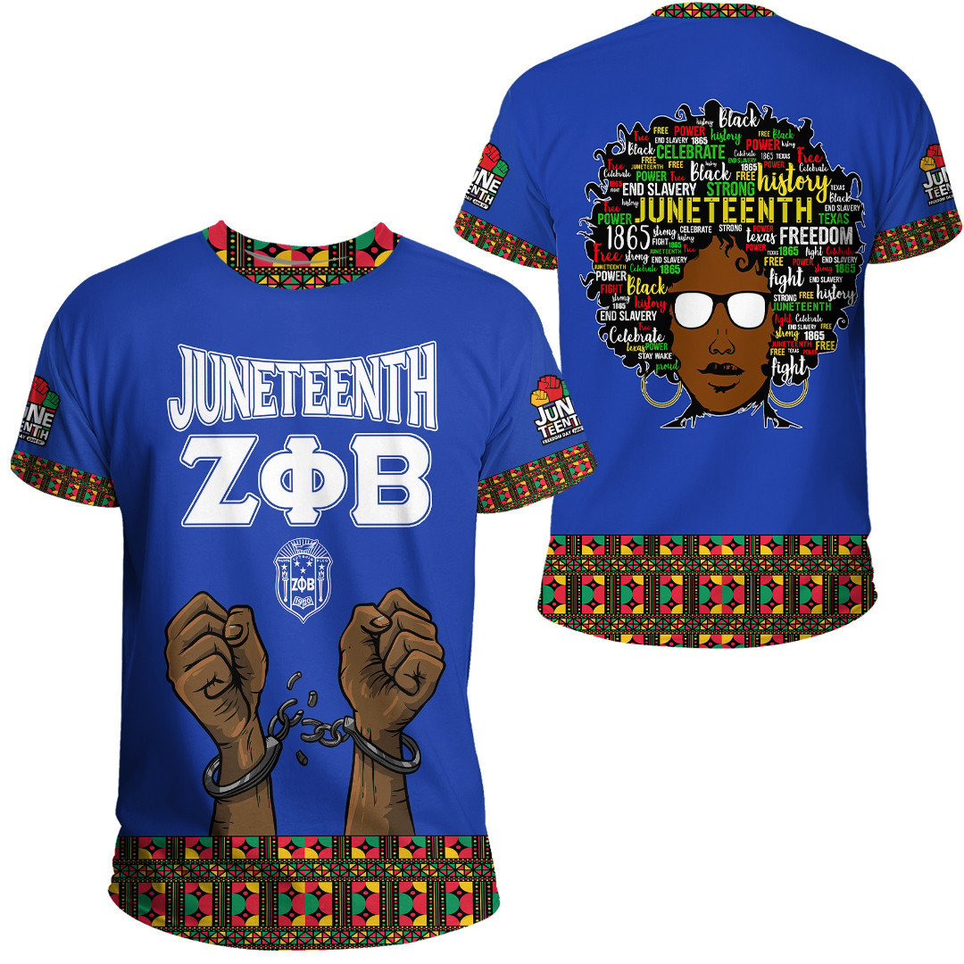 African T-shirt – Zeta Phi Beta Sorority Juneteenth Pattern Tee