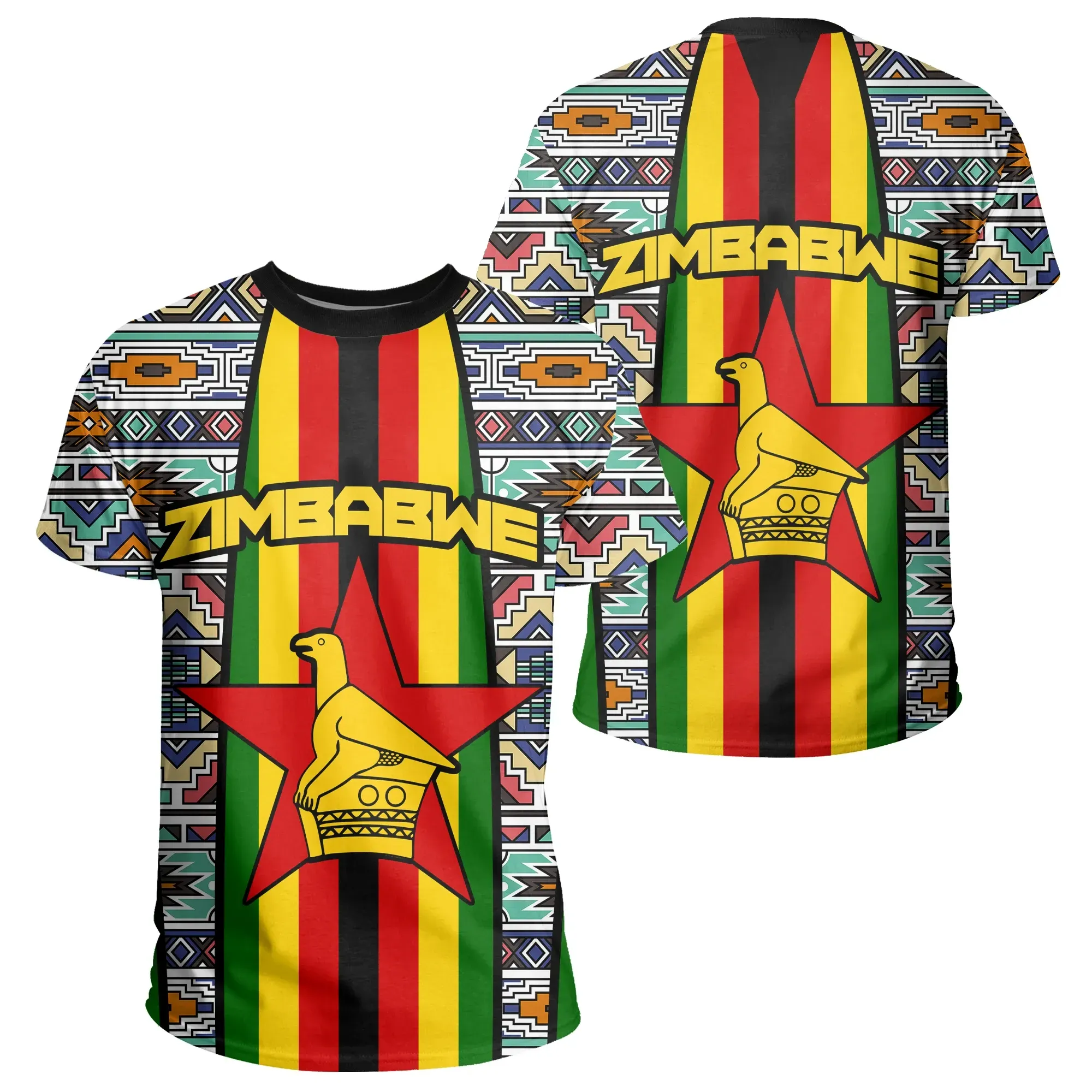 African T-shirt – Zimbabwe Coat Of Arms Tee