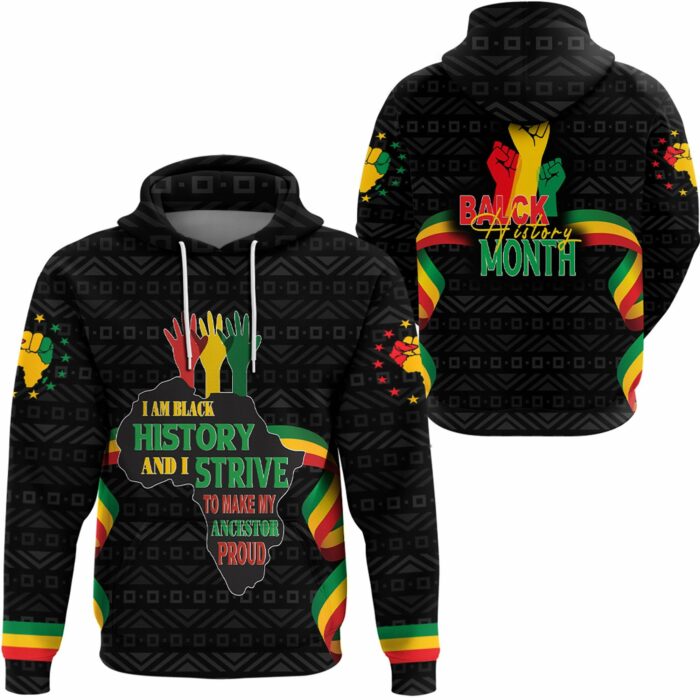 African Hoodie – Black History Month Hand Hoodie
